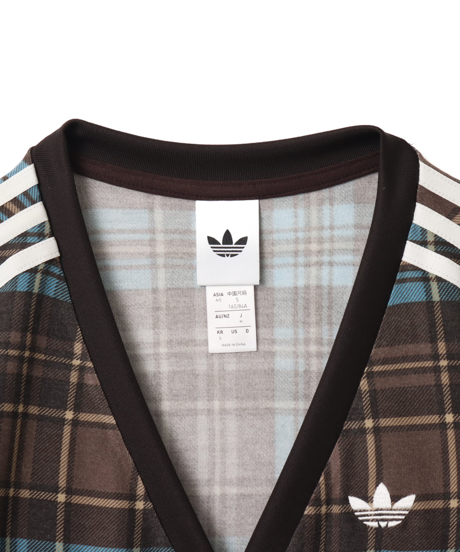 adidas CHECKED V-NECK SHIRT WITH BUTTONS マルチカラーの画像