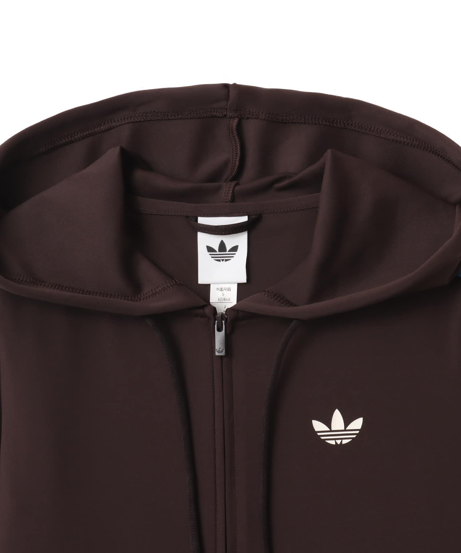 adidas HOODED TREFOIL ZIPPER JACKET オーロラコーヒーの画像