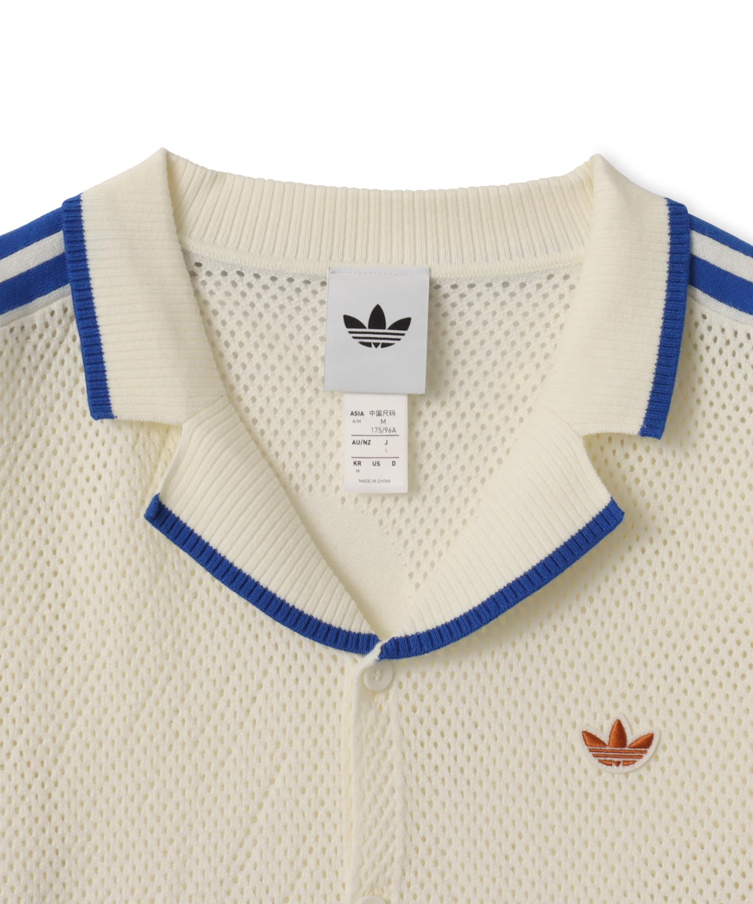 adidas KNITTED RESORT SHIRT オフホワイトの画像