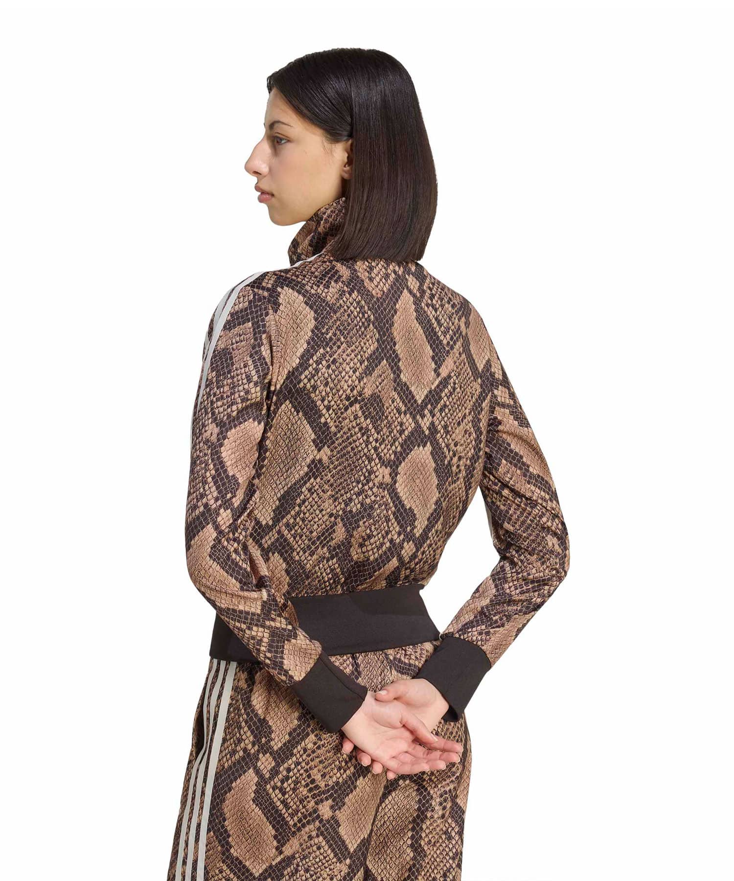 adidas SNAKE PRINT SATIN FIREBIRD TRACK TOP リネン/マジックベージュの画像