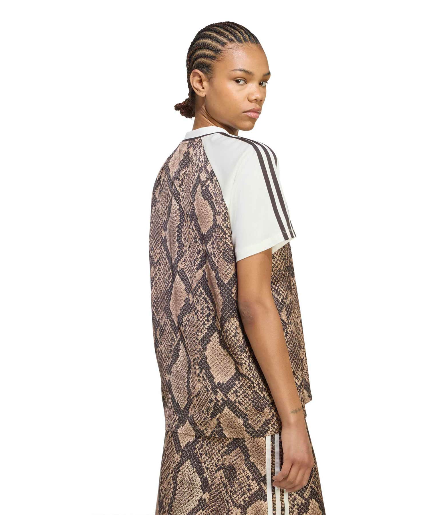 adidas SNAKE PRINT SATIN JERSEY リネン/マジックベージュの画像