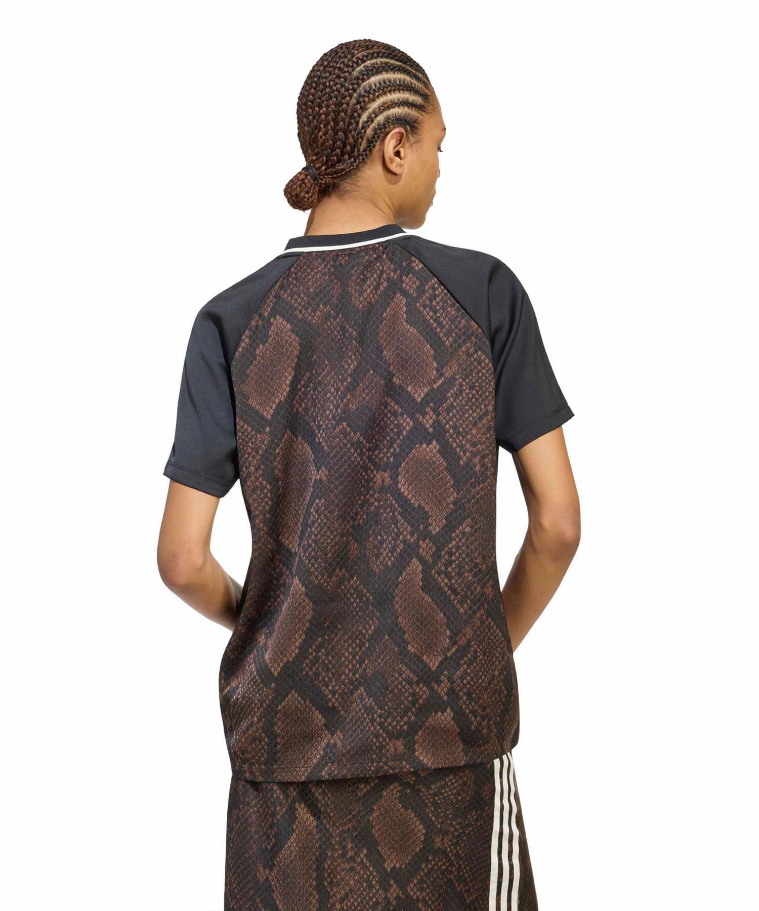 adidas SNAKE PRINT SATIN JERSEY アースストレータ/オーロラコーヒーの画像