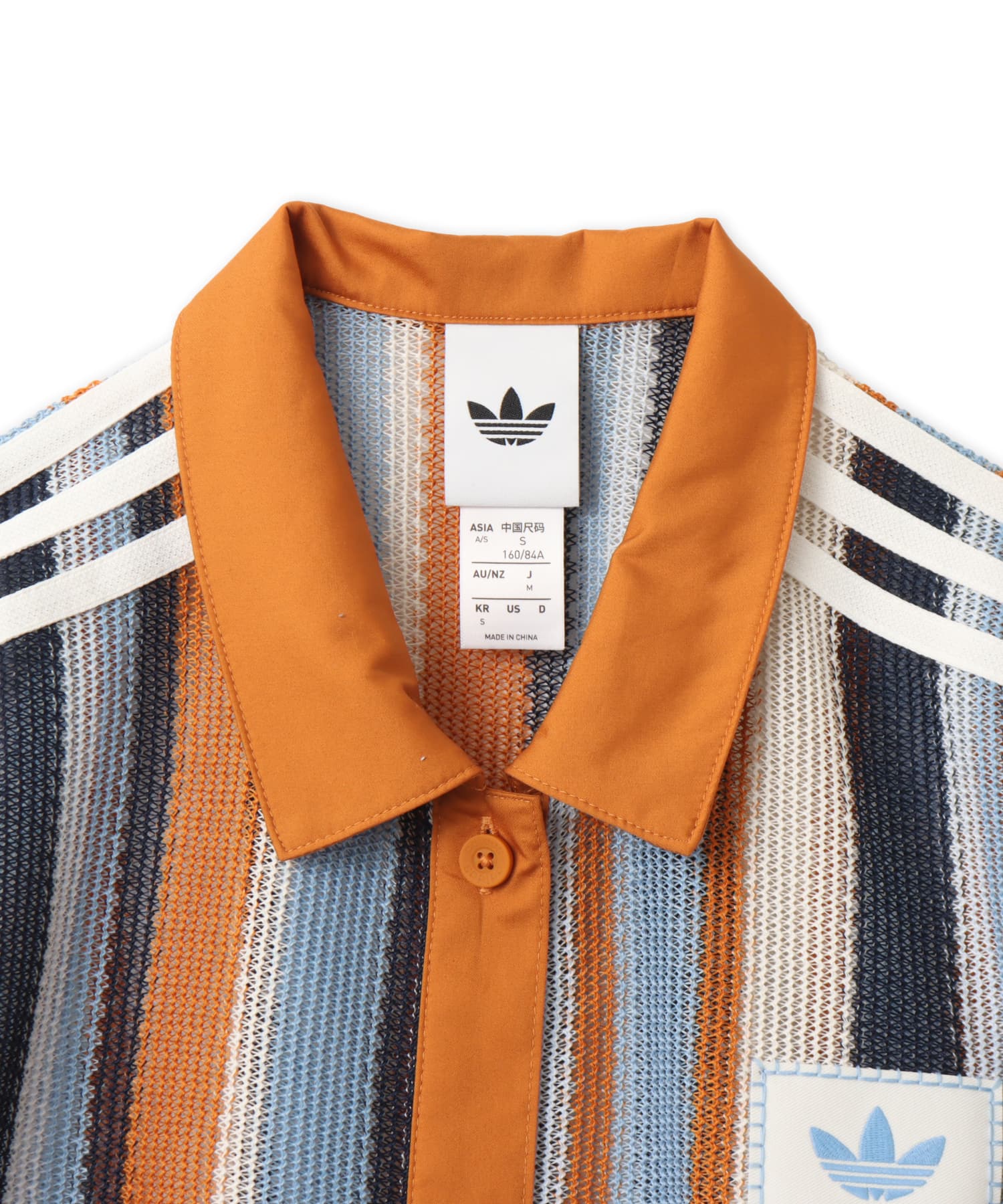 adidas SUMMER GLOW STRIPED CROPPED POLO マルチカラー/ラスティックオレンジの画像