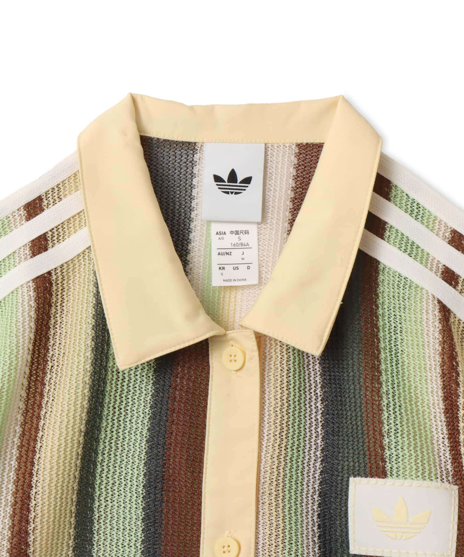 adidas SUMMER GLOW STRIPED CROPPED POLO マルチカラー/イージーイエローの画像