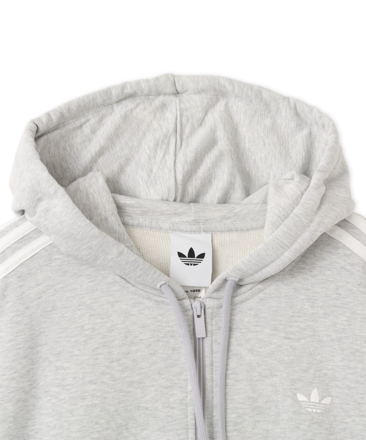 adidas OVERSIZE ZIP HOODIE ライトグレーヘザーの画像