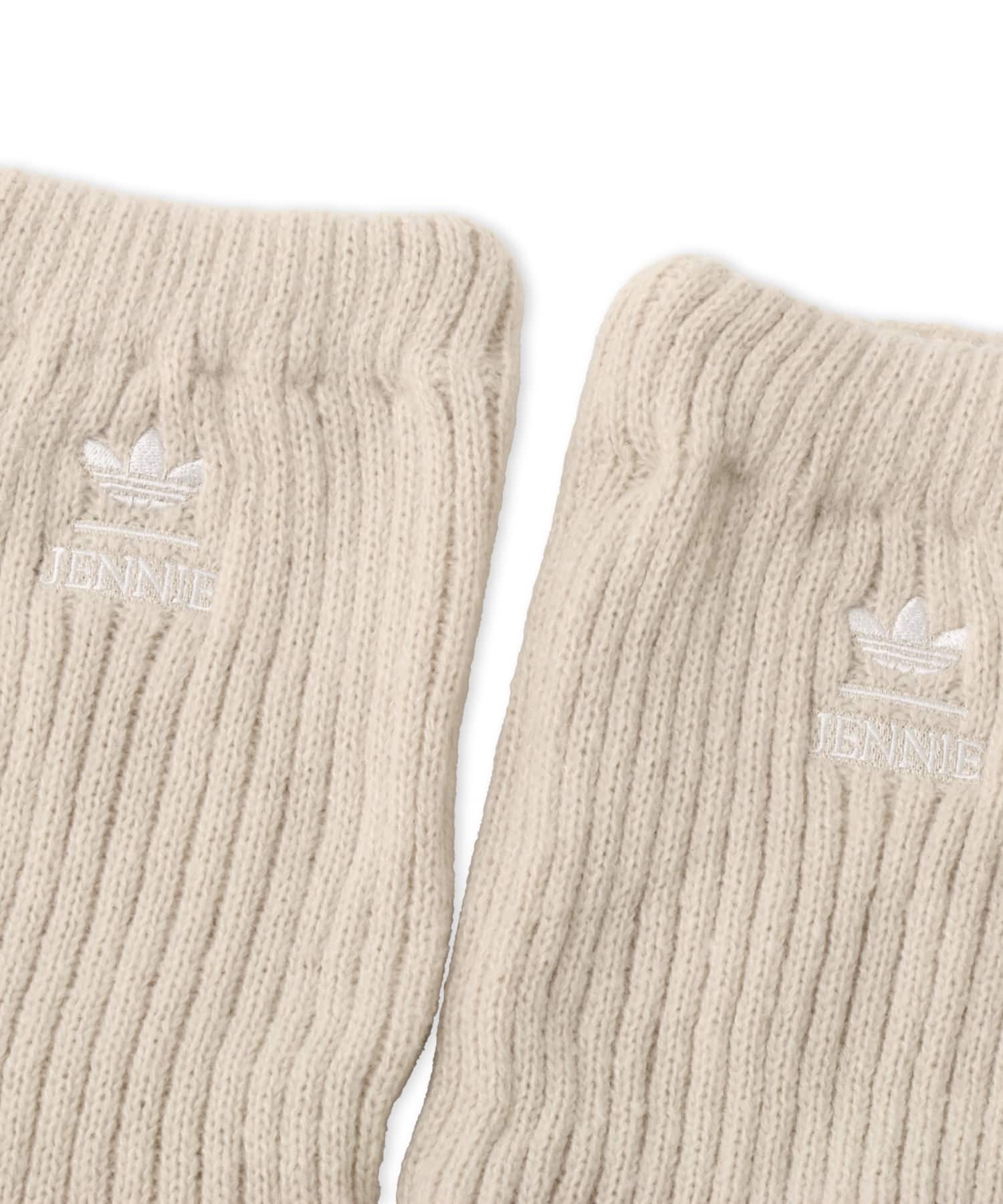 adidas JENNIE KNEE HIGH LEG WARMERS クリアブラウン/ホワイトの画像