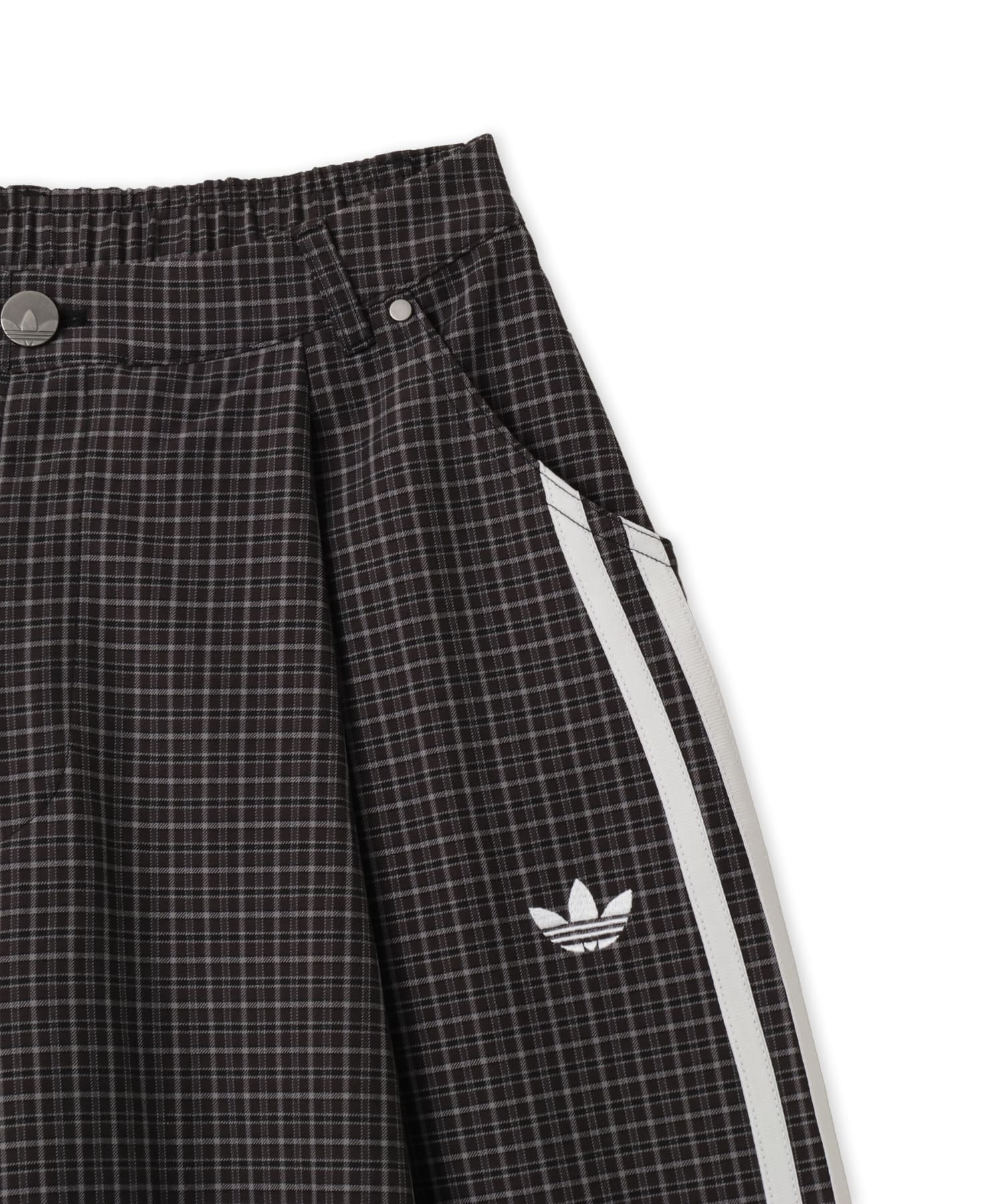 adidas CHECKS TROUSER LOOSE PANTS ブラック/グレースリーの画像