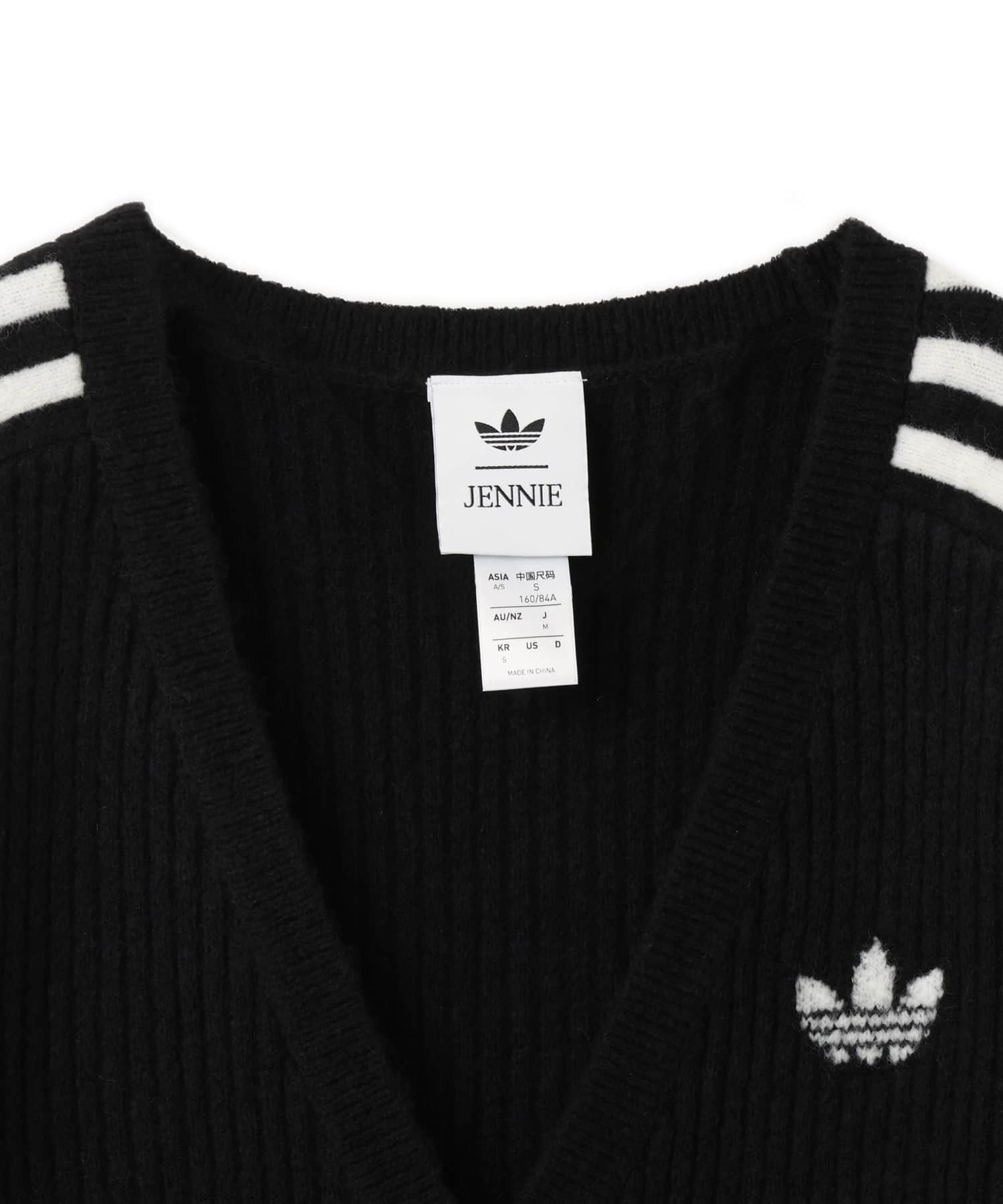 adidas JENNIE KNITTED WRAP AROUND CARDIGAN ブラックの画像