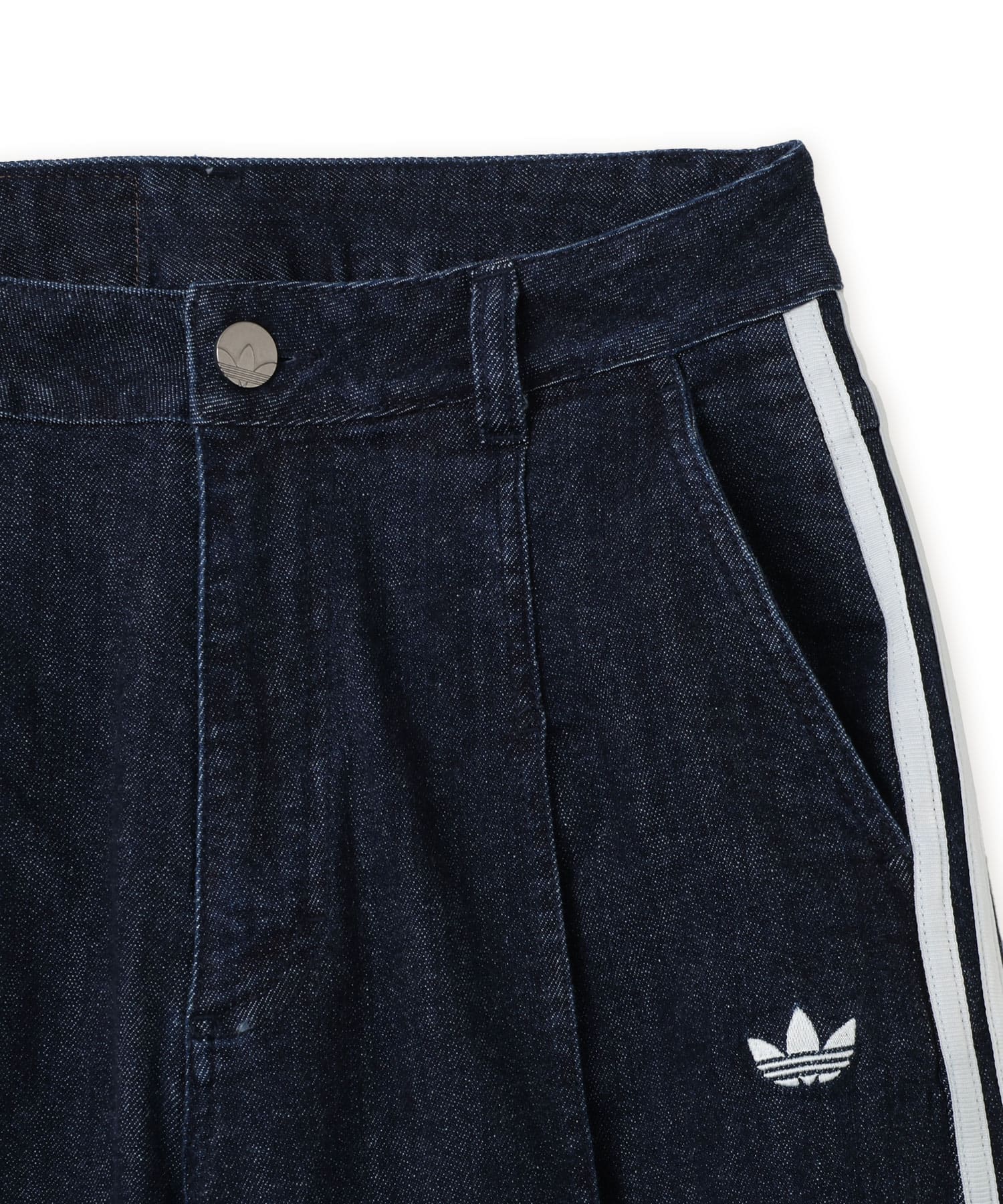 adidas DENIM PLEATS WIDE LEG PANTS インディゴデニムの画像