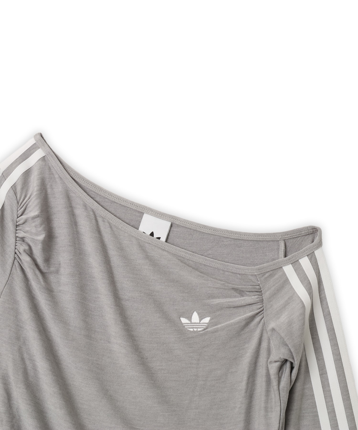 adidas ONE SHOULDER ASYMMETRIC TOP ミディアムグレーヘザーの画像
