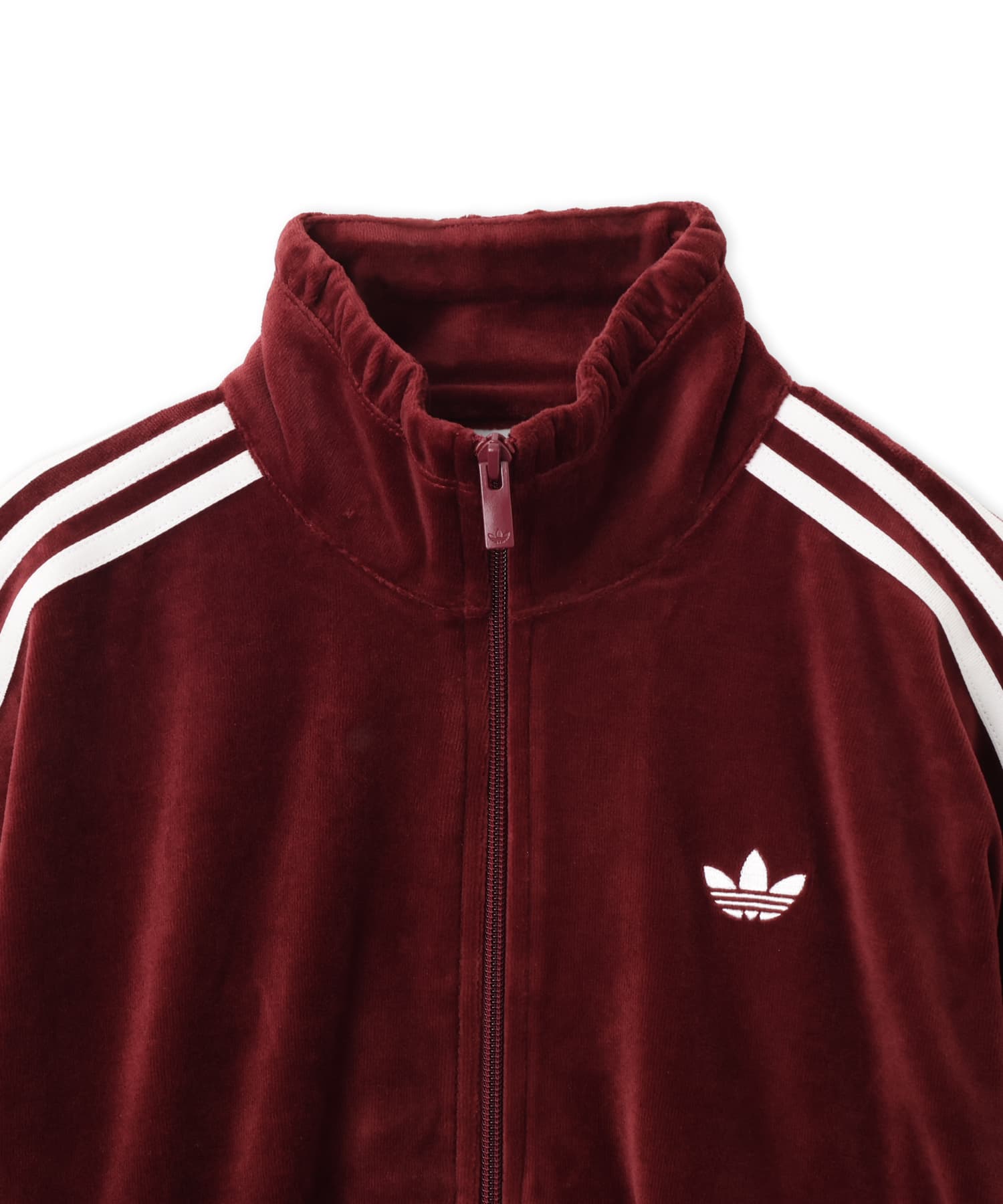 adidas PLEATED VELOUR TRACK TOP シャドーレッドの画像