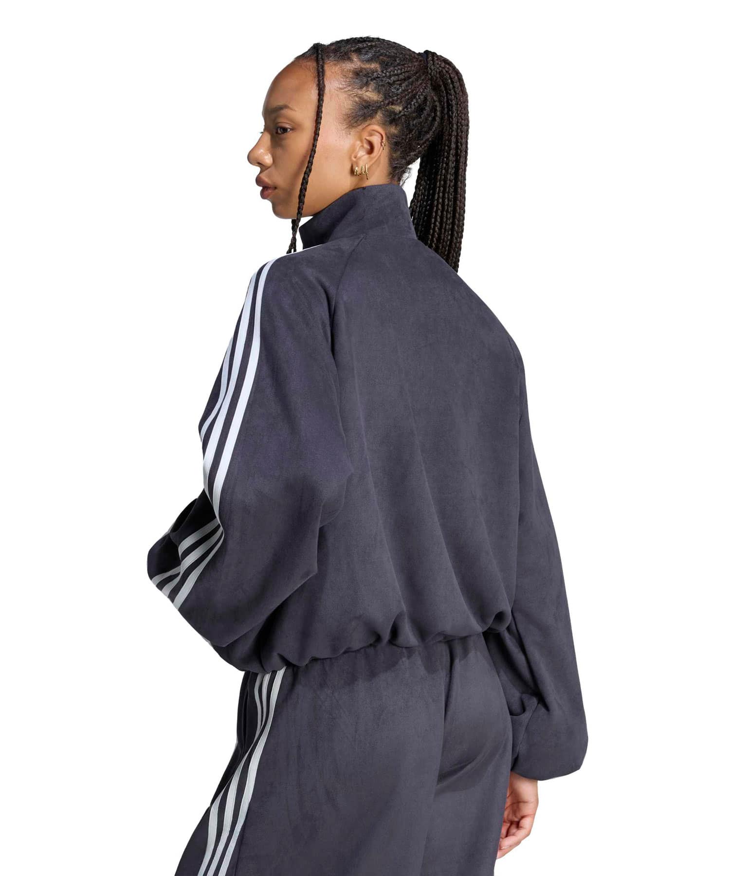 adidas ADILENIUM FAUX SUEDE TRACK TOP ブラックの画像
