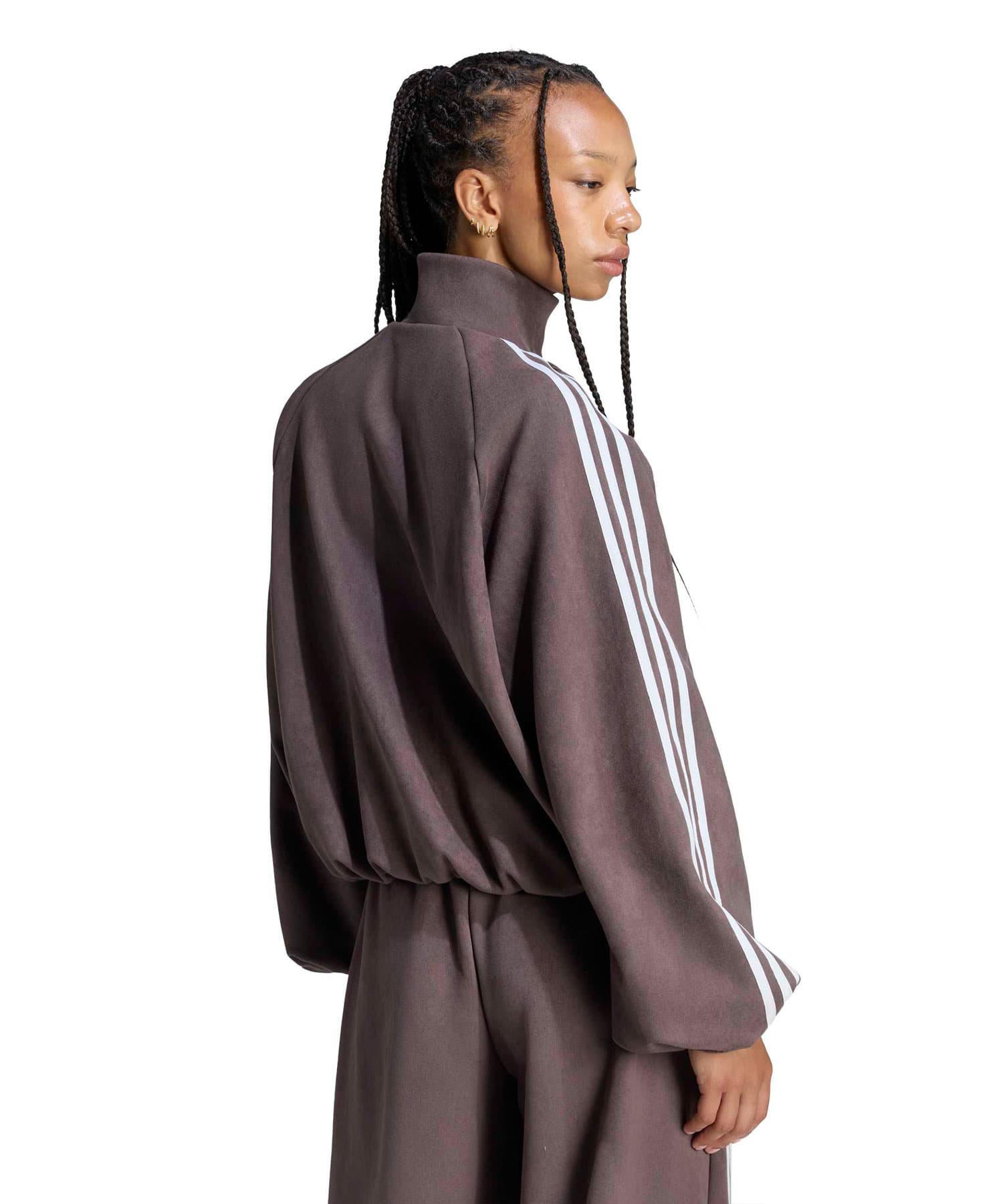 adidas ADILENIUM FAUX SUEDE TRACK TOP オーロラコーヒーの画像