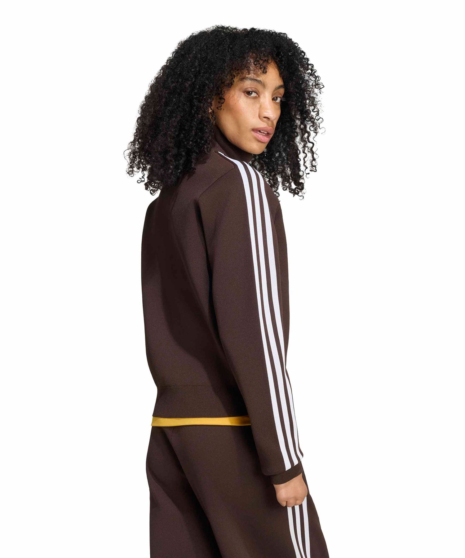 adidas ADILENIUM SLIM KNIT TRACK TOP オーロラコーヒーの画像