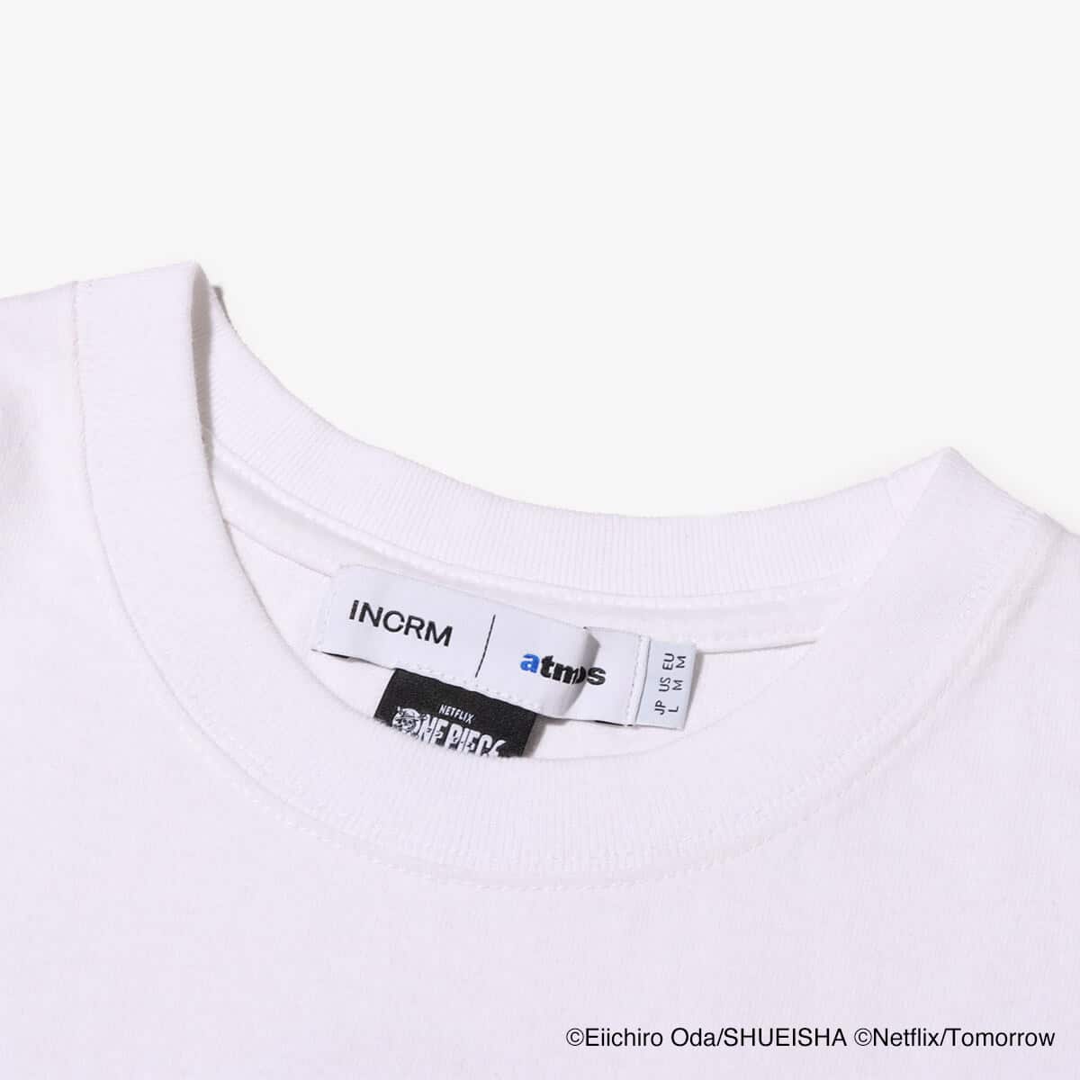 atmos x Netflixシリーズ「ONE PIECE」 x INCRM PK T-shirts WHITEの画像
