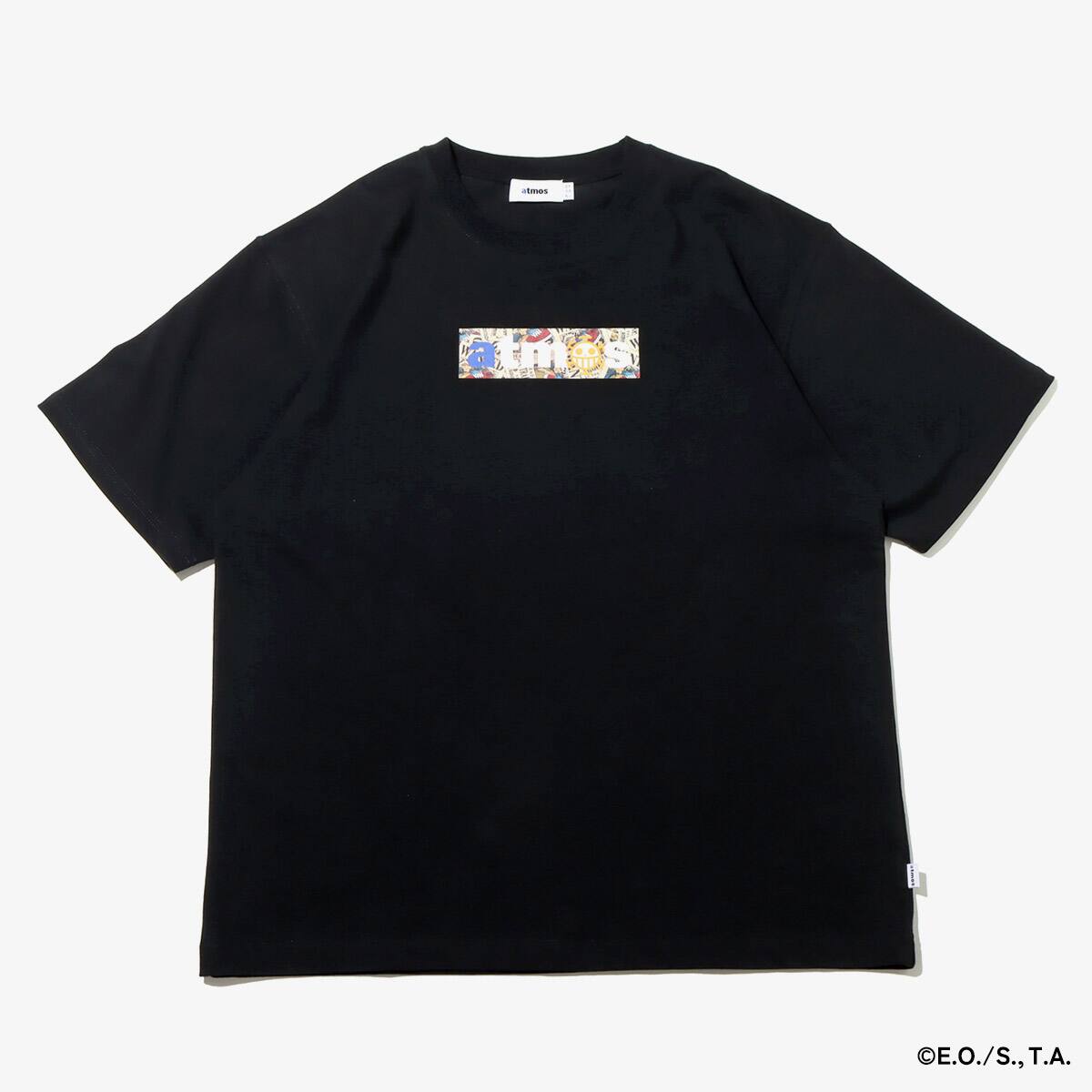 atmos × ONE PIECE WANTED POSTER BOX LOGO T-SHRTS BLACK×TRAFALGAR LAW 23SU-S