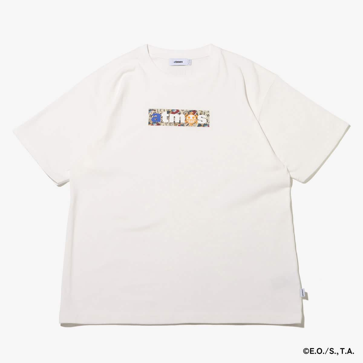 atmos × ONE PIECE WANTED POSTER BOX LOGO T-SHRTS WHITE×TRAFALGAR LAW