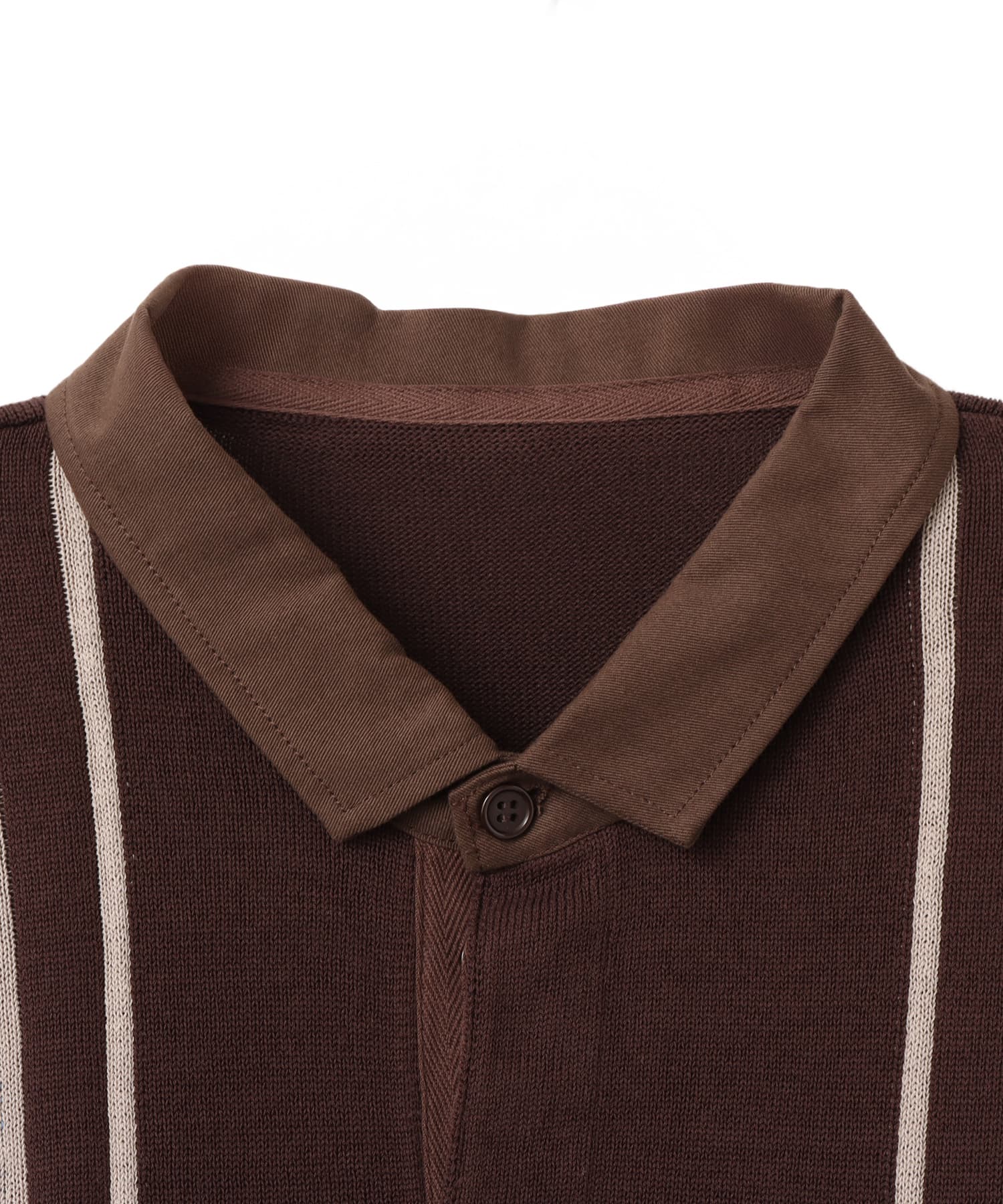 atmos Knit LS Rugby Shirt BROWNの画像