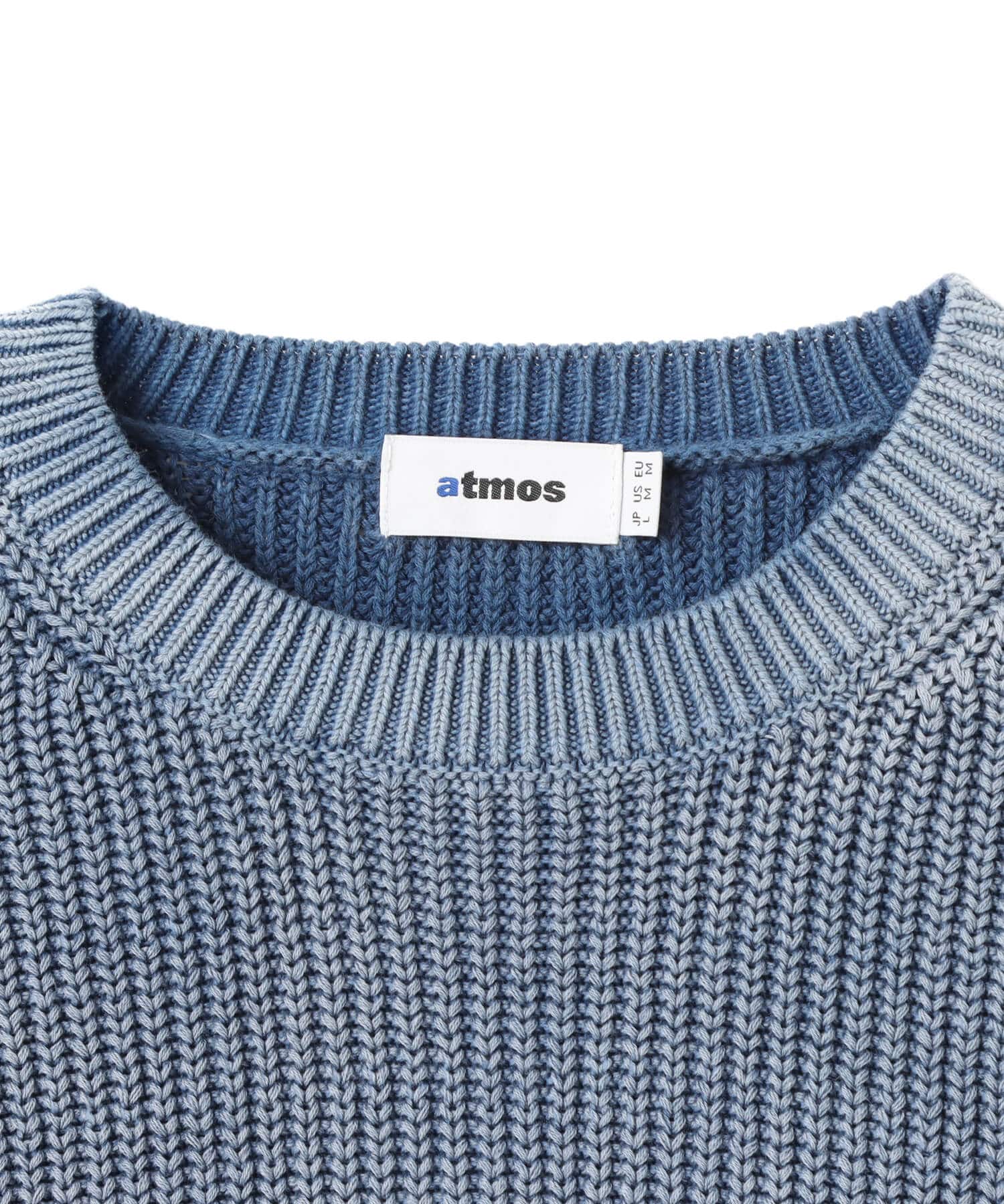 atmos Small Logo Patch Knit Sweater BLUEの画像