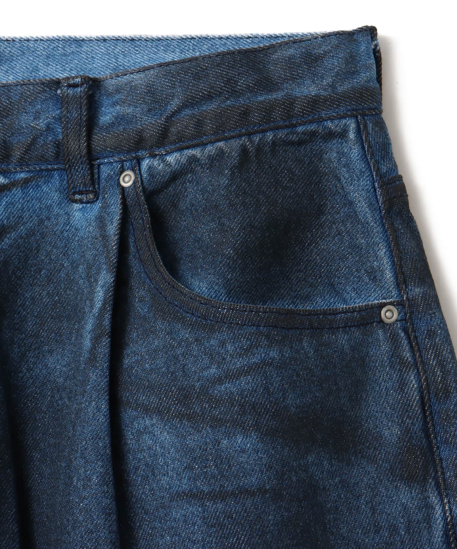 atmos Spray Print Baggy Denim Pants BLUEの画像