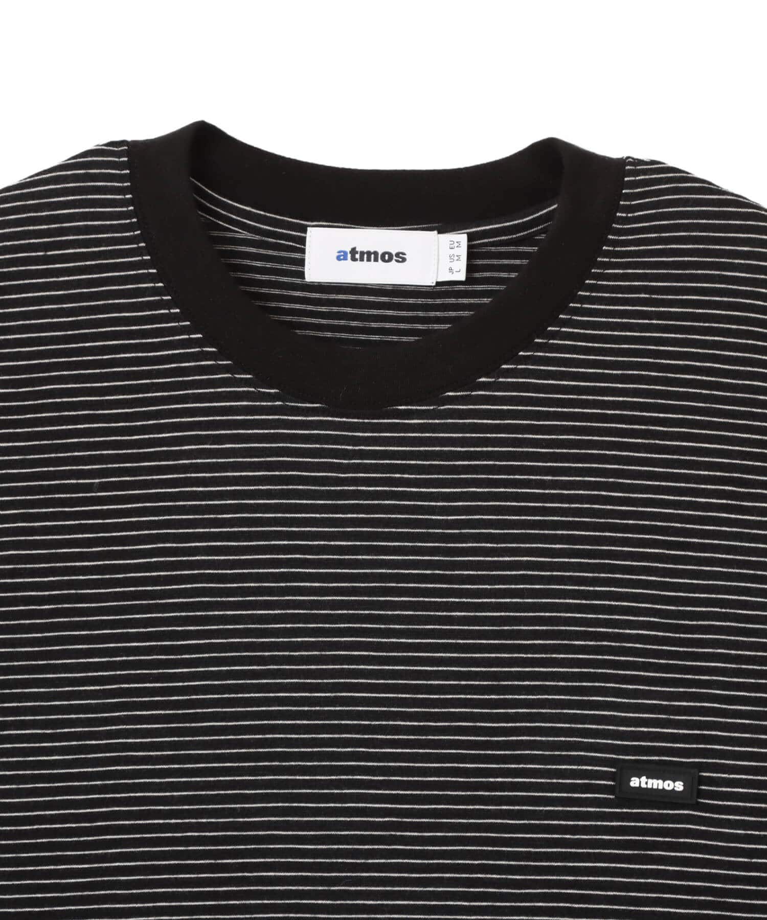 atmos Merino Wool Knit Border LS T-Shirt BLACKの画像