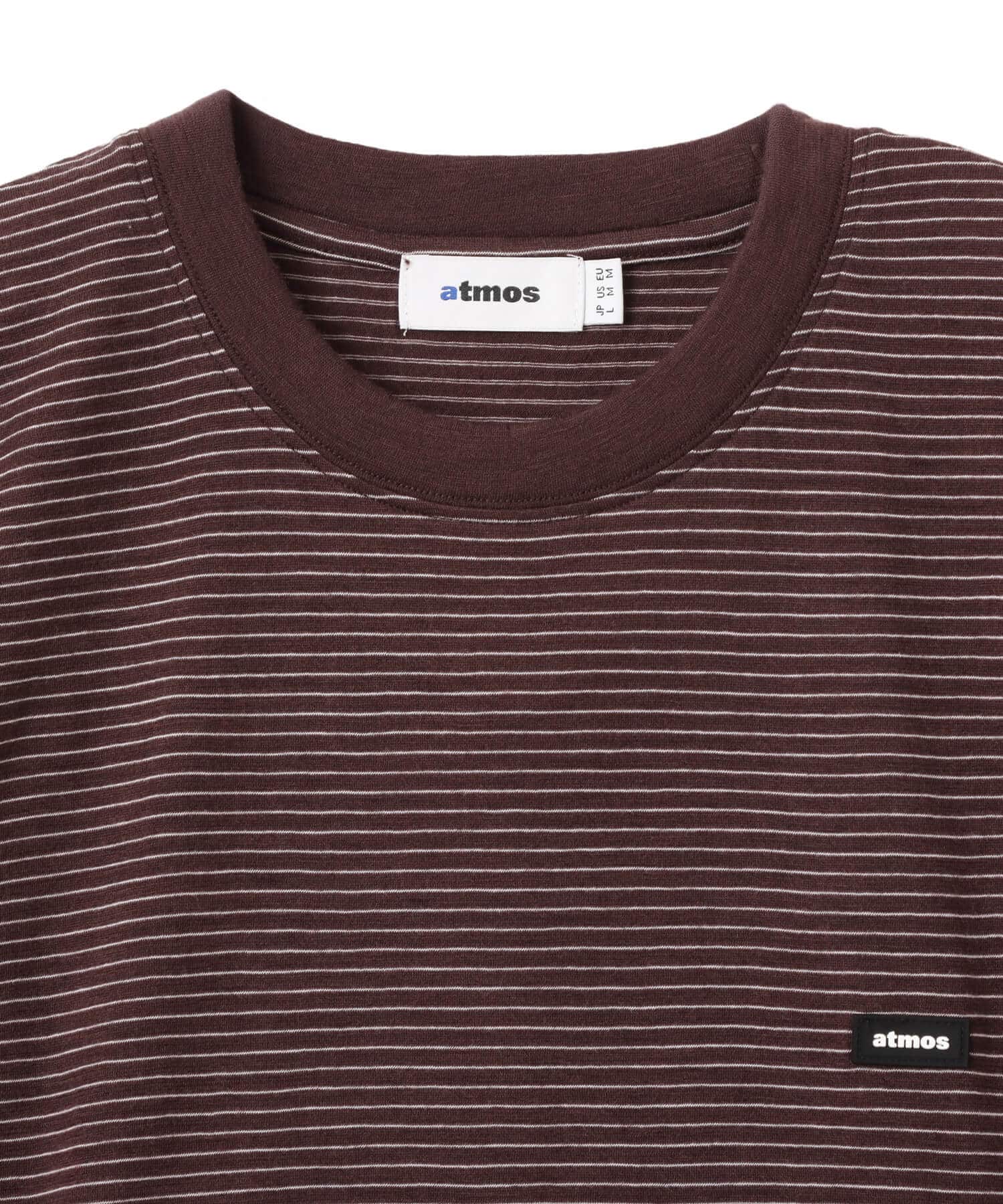 atmos Merino Wool Knit Border LS T-Shirt BROWNの画像