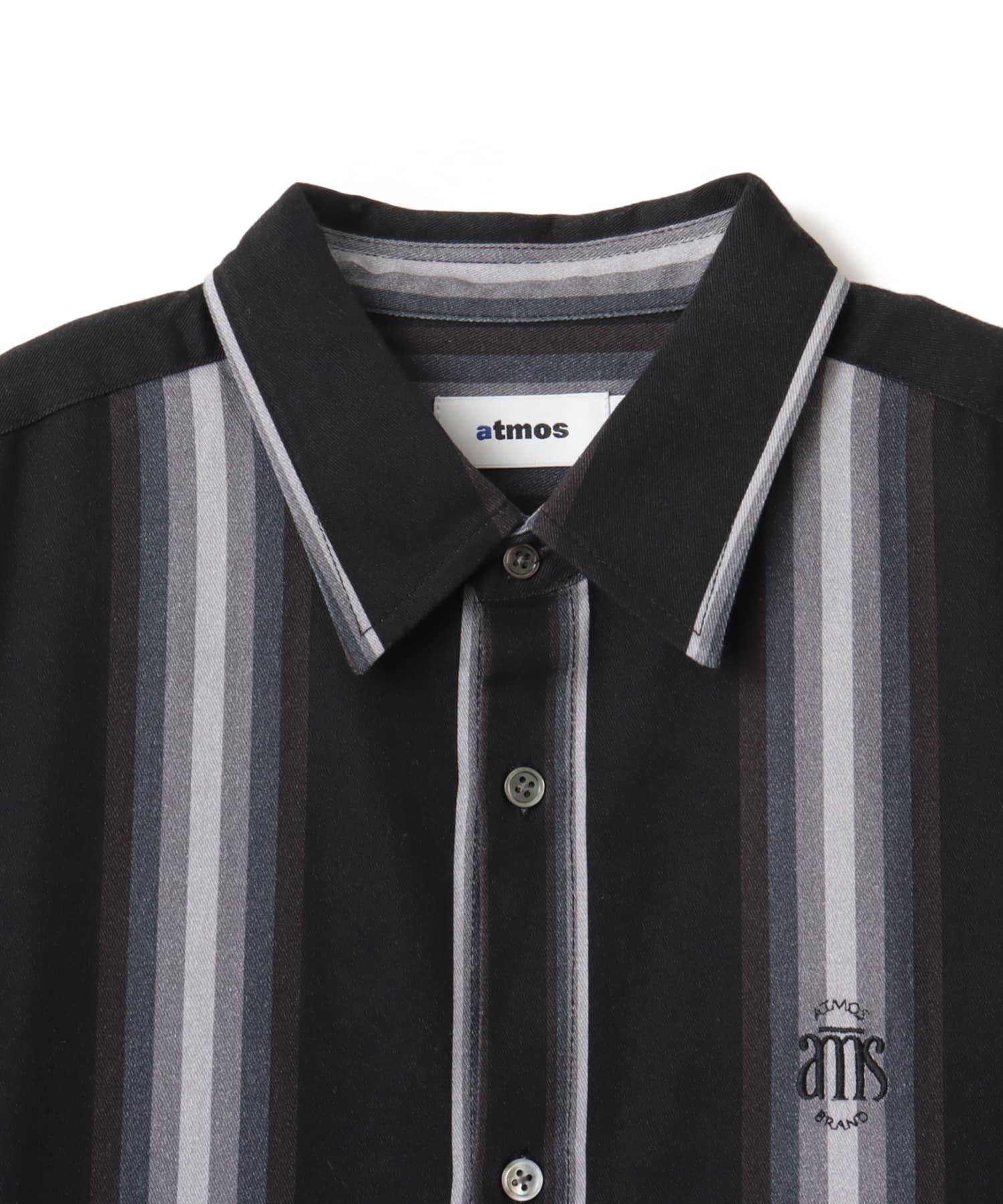 atmos Flannel Stripe Shirt BLACKの画像