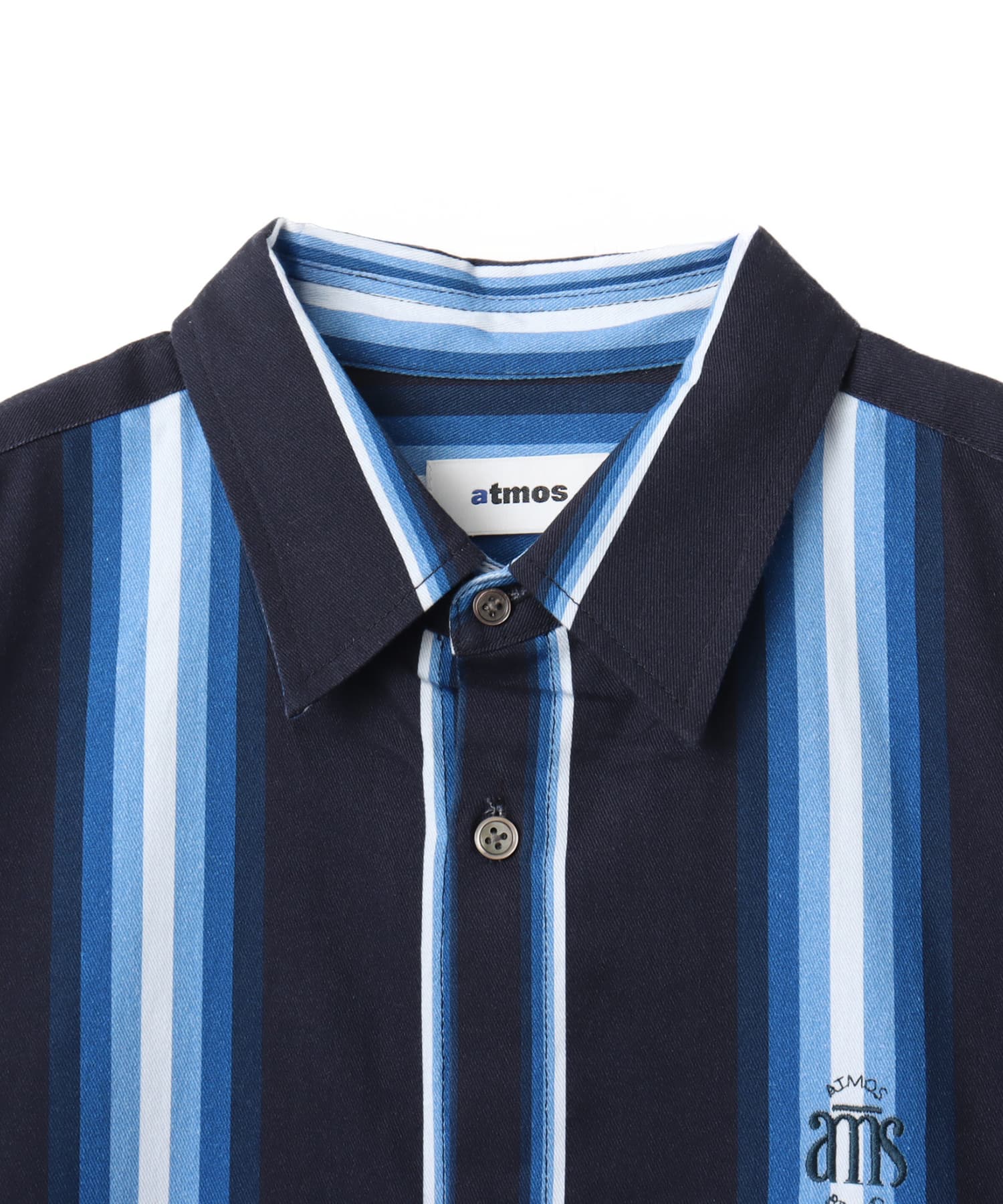 atmos Flannel Stripe Shirt BLUEの画像