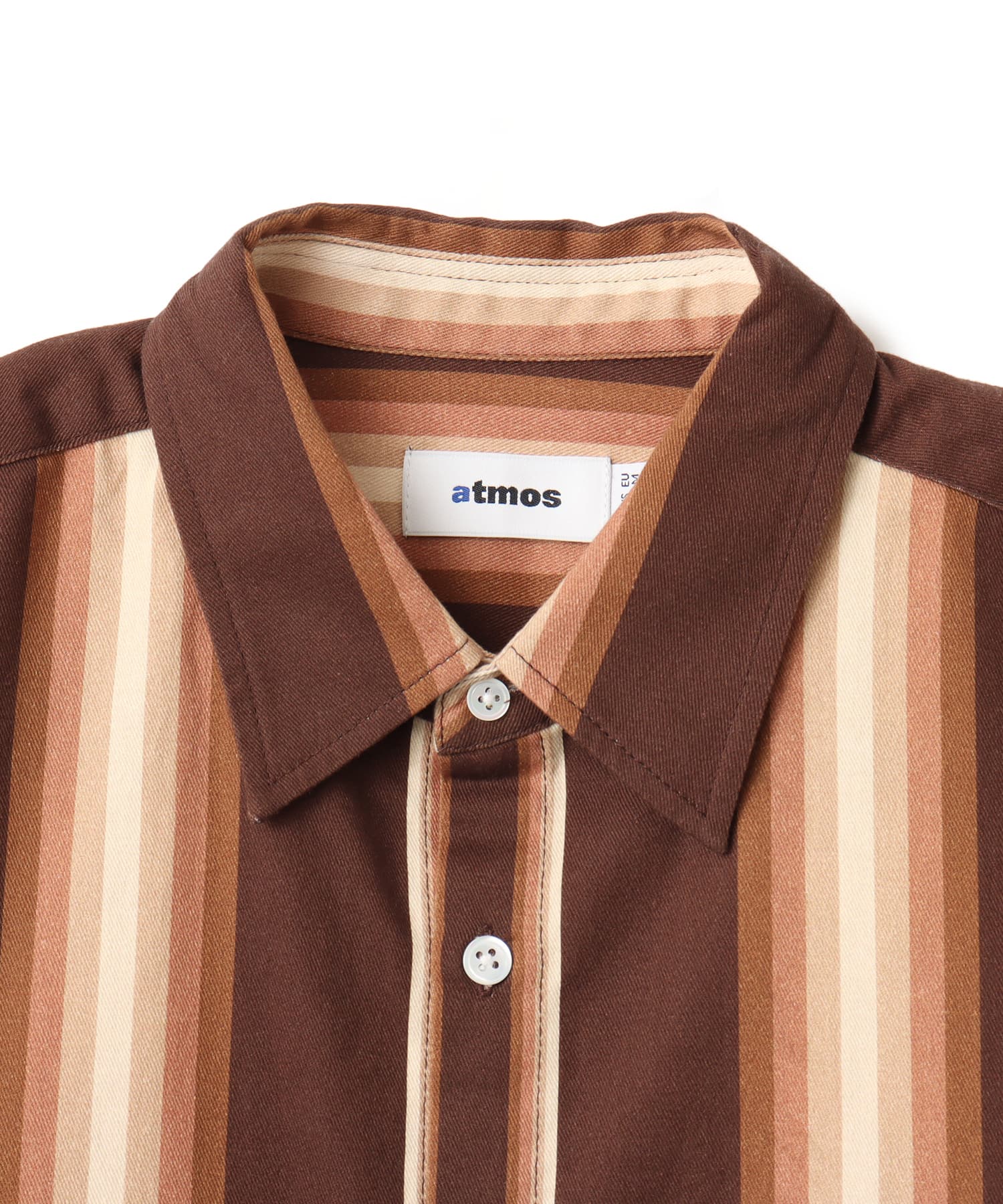 atmos Flannel Stripe Shirt BROWNの画像