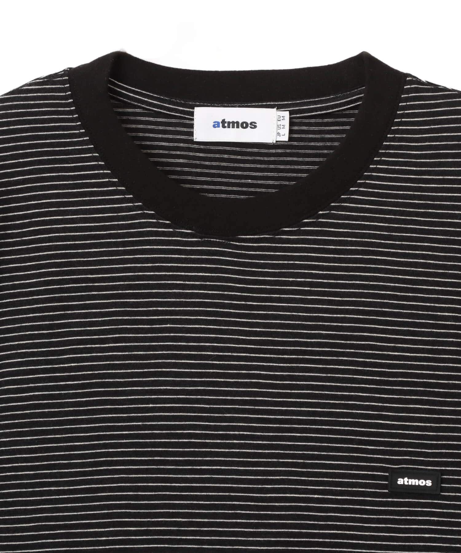 atmos Merino Wool Knit Border T-Shirt BLACKの画像