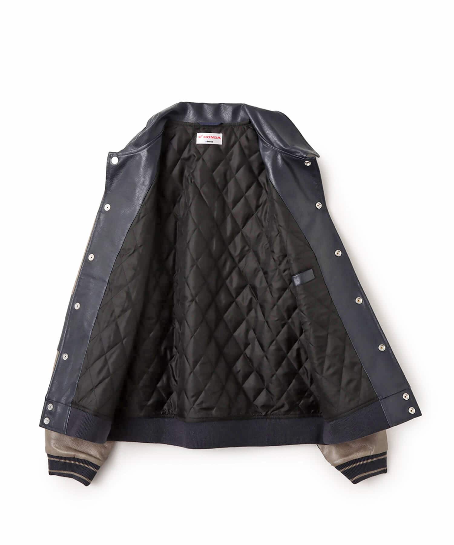 atmos x HONDA Synthesis Leather Jacket NAVYの画像