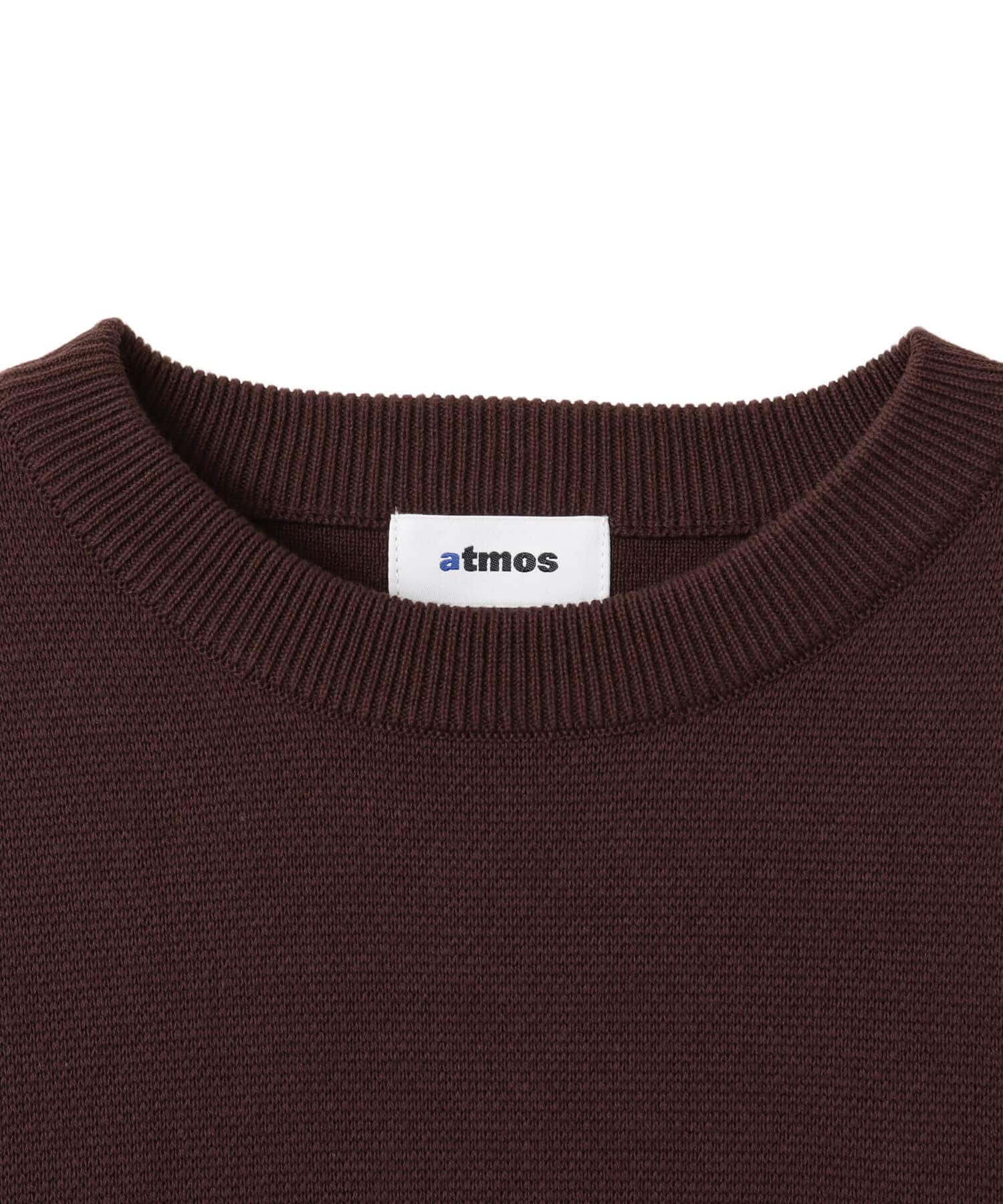 atmos Small Logo Patch  Knit Sweater BROWNの画像