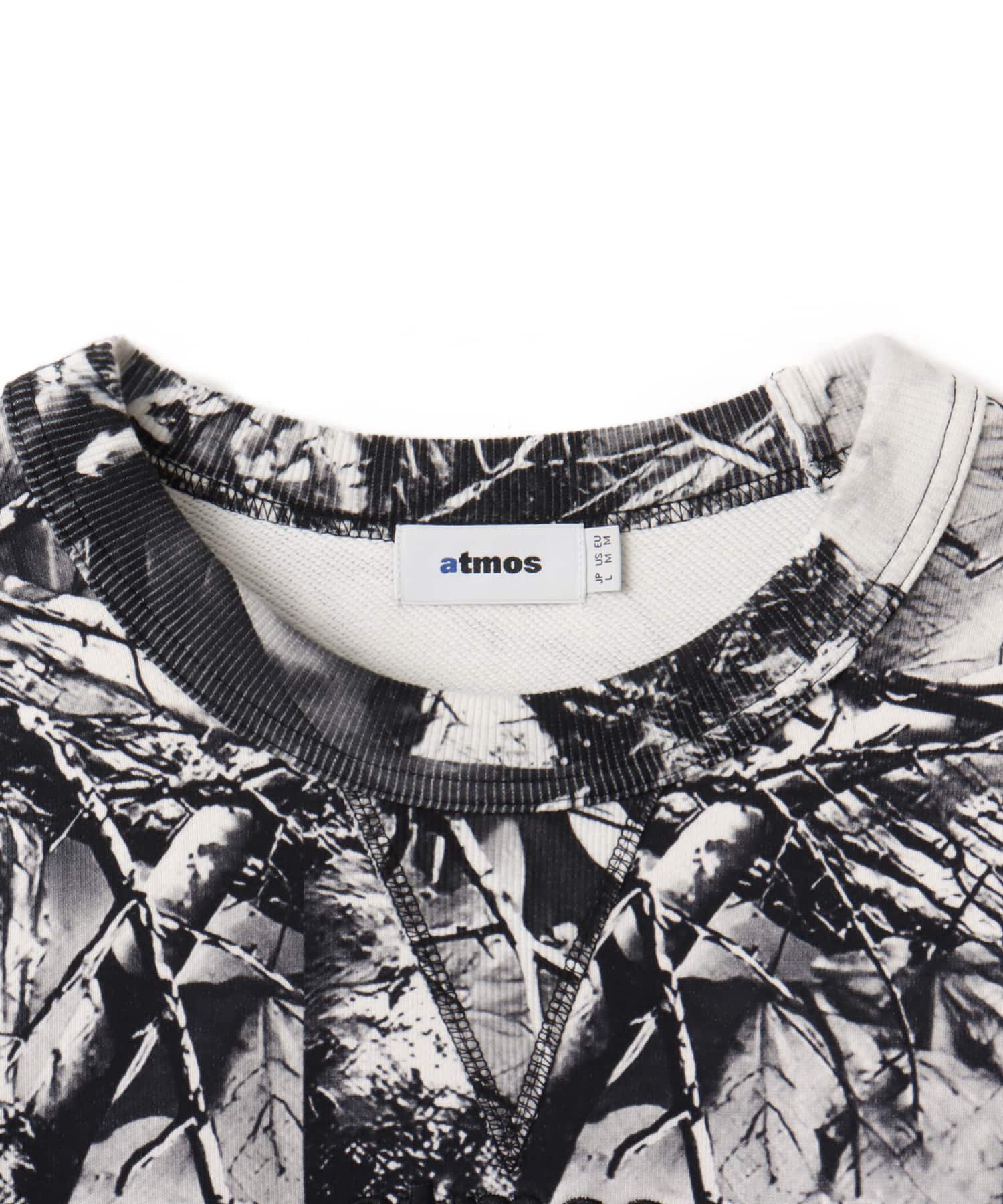 atmos Embroidery Classic Logo Crew Neck Sweatshirt BLACK CAMOUFLAGEの画像