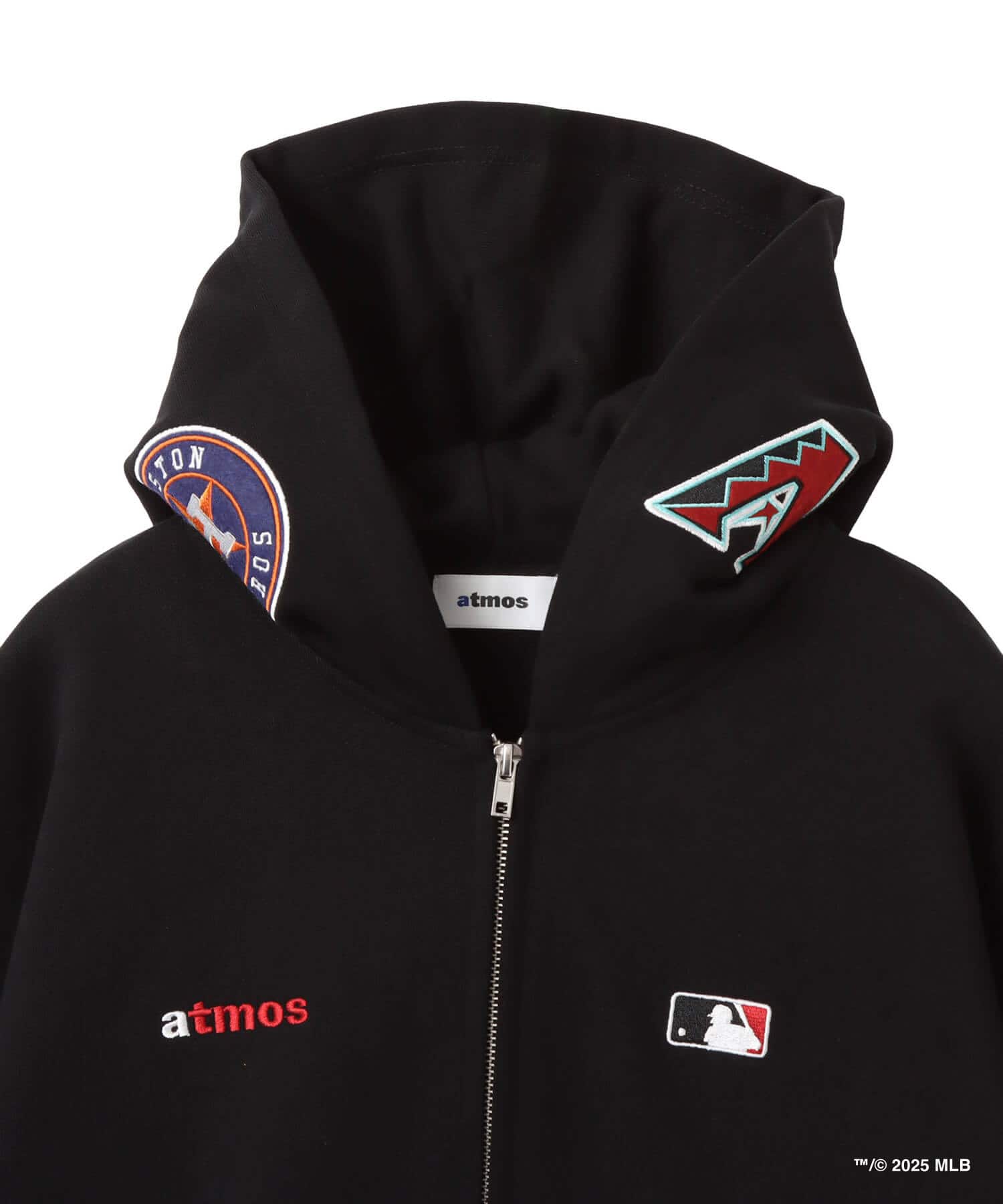 atmos x MLB All Teams Patch Zip-up Hooded Sweatshirt BLACKの画像