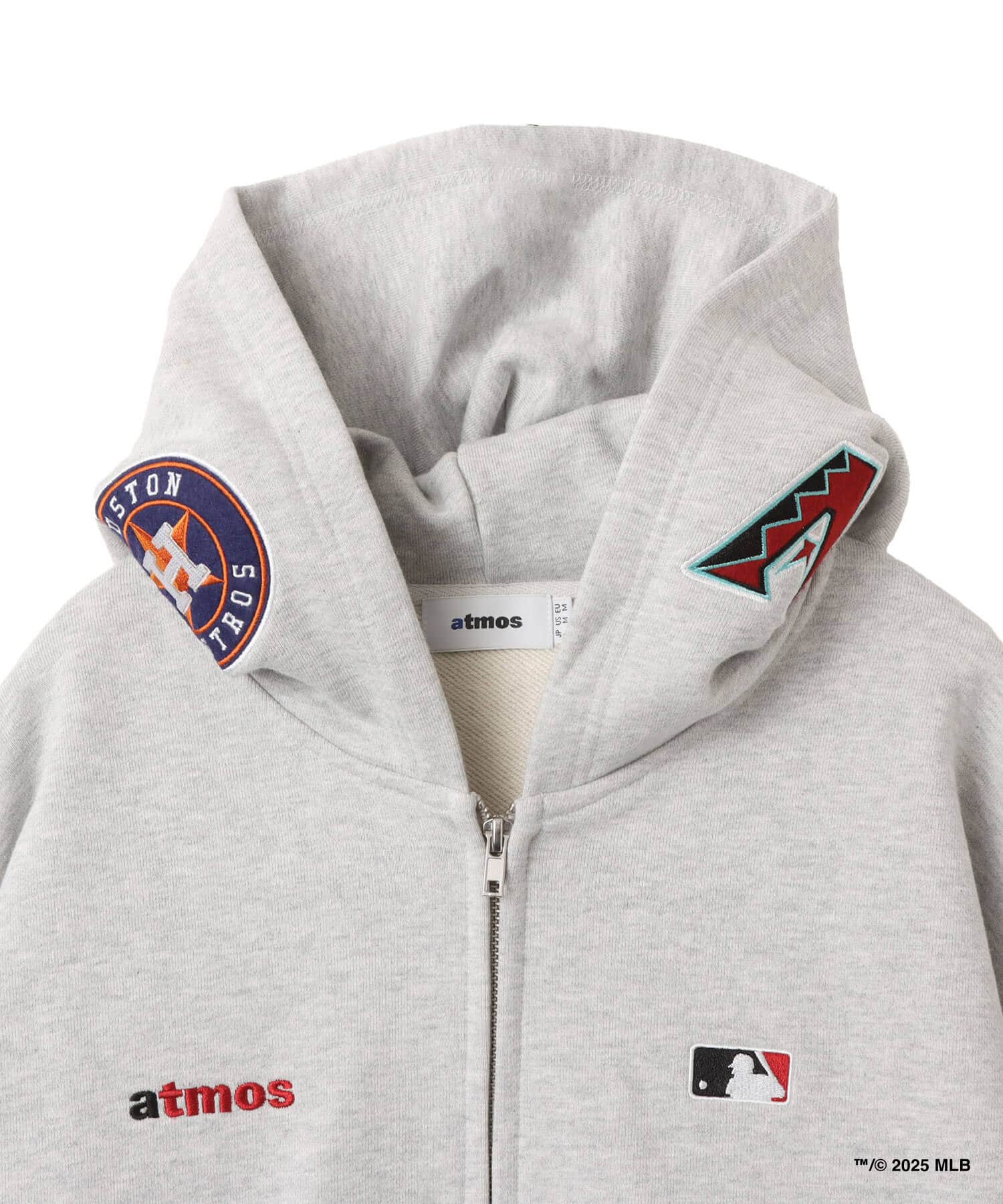 atmos x MLB All Teams Patch Zip-up Hooded Sweatshirt GRAYの画像