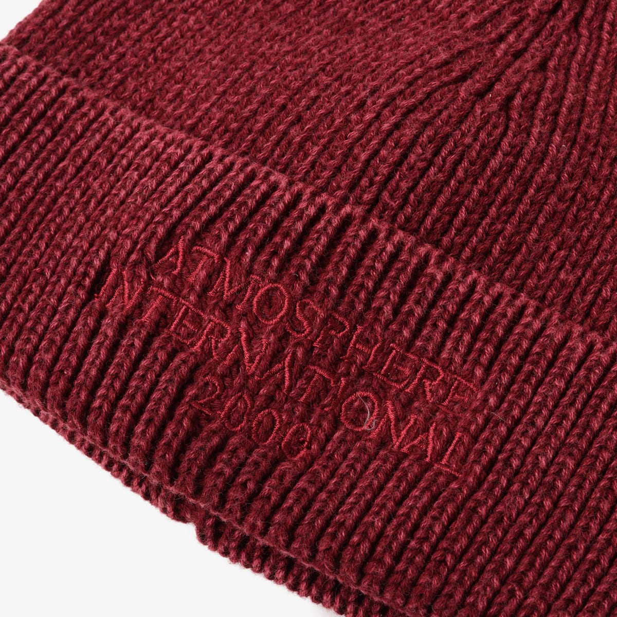atmos Embroidery Logo Knit Beanie REDの画像