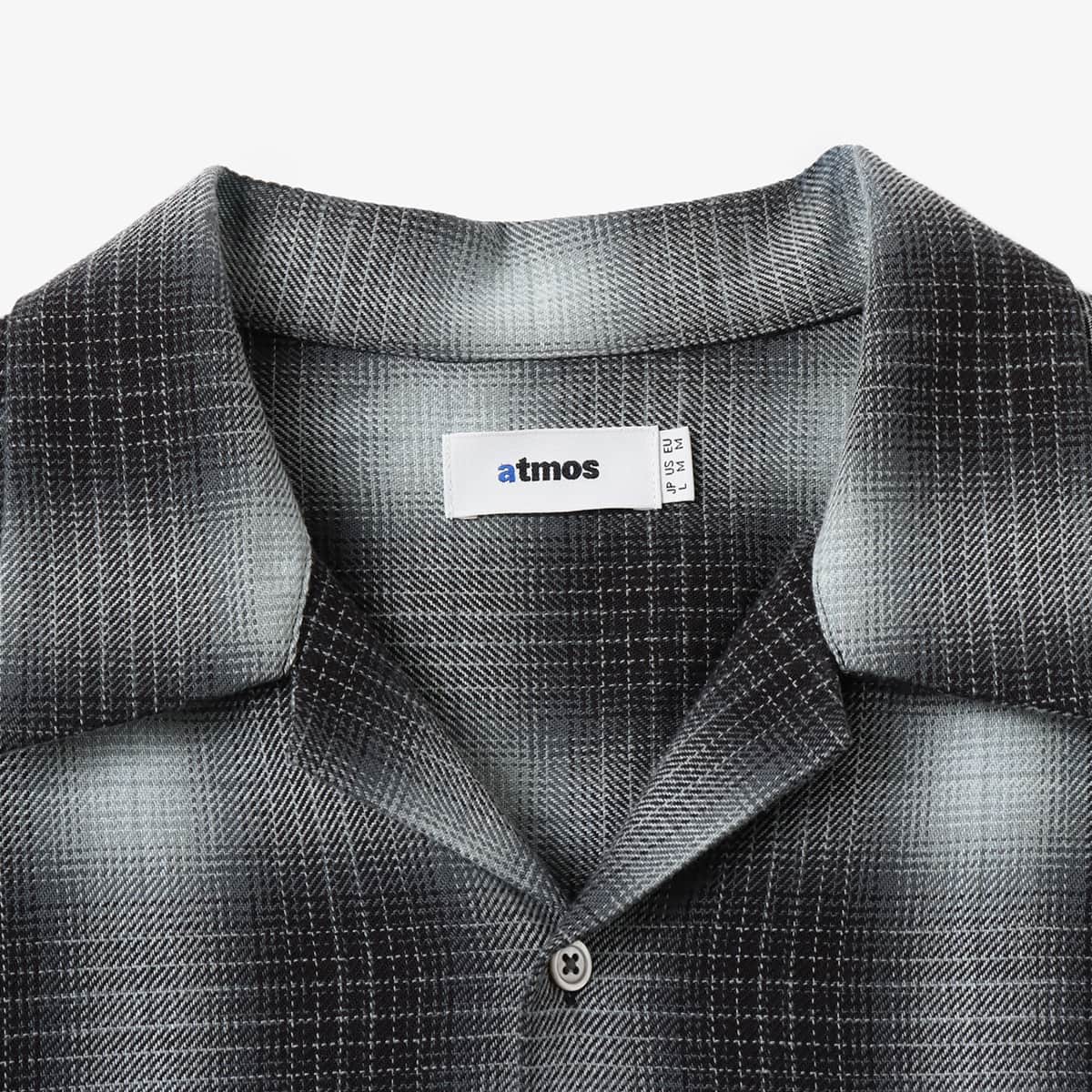 atmos Ombre Check Open Collar Shirt BLACKの画像