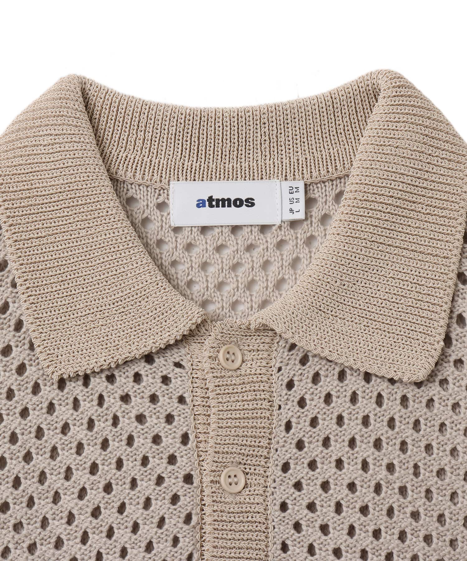 atmos Crochet Polo Sweater BEIGEの画像