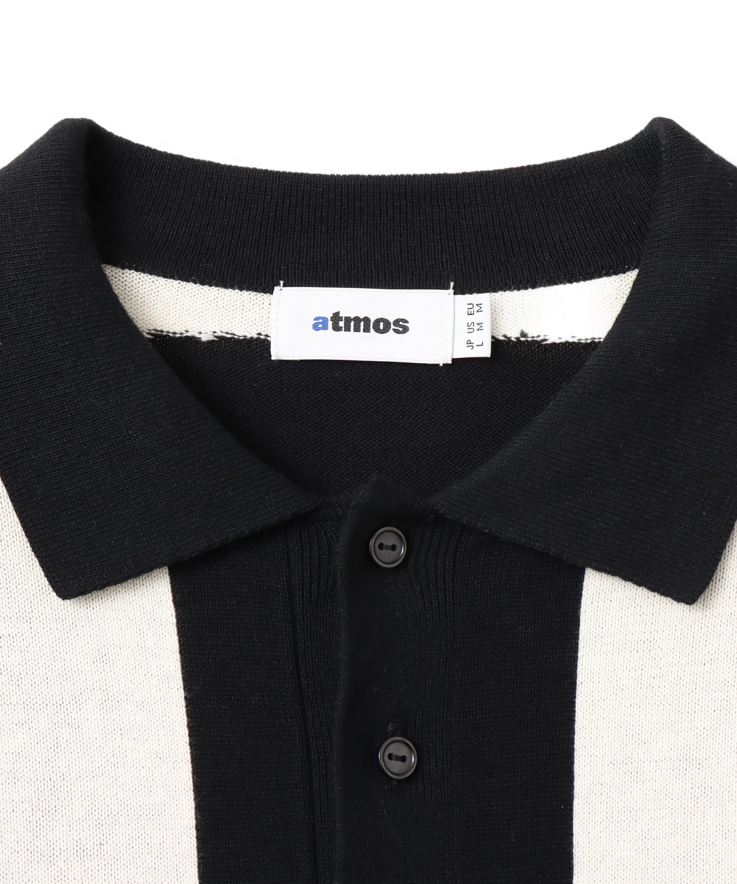 atmos Knit Polo Shirt BLACKの画像