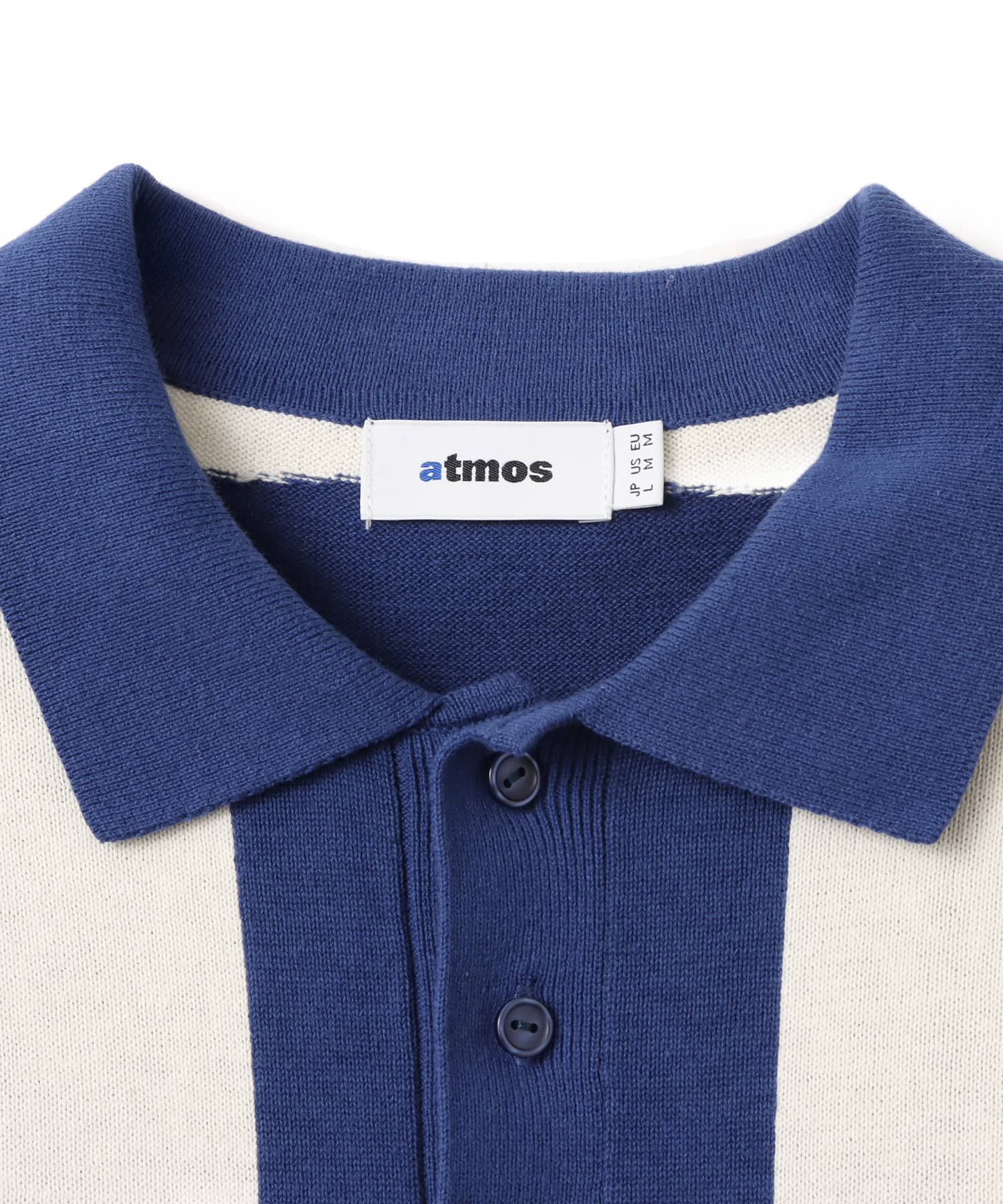 atmos Knit Polo Shirt NAVYの画像