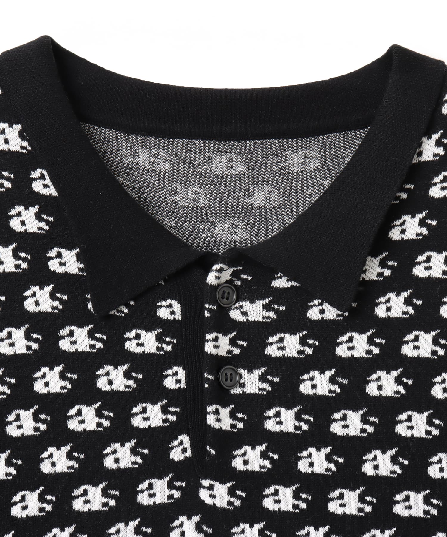 atmos Knit Jacquard Polo BLACKの画像