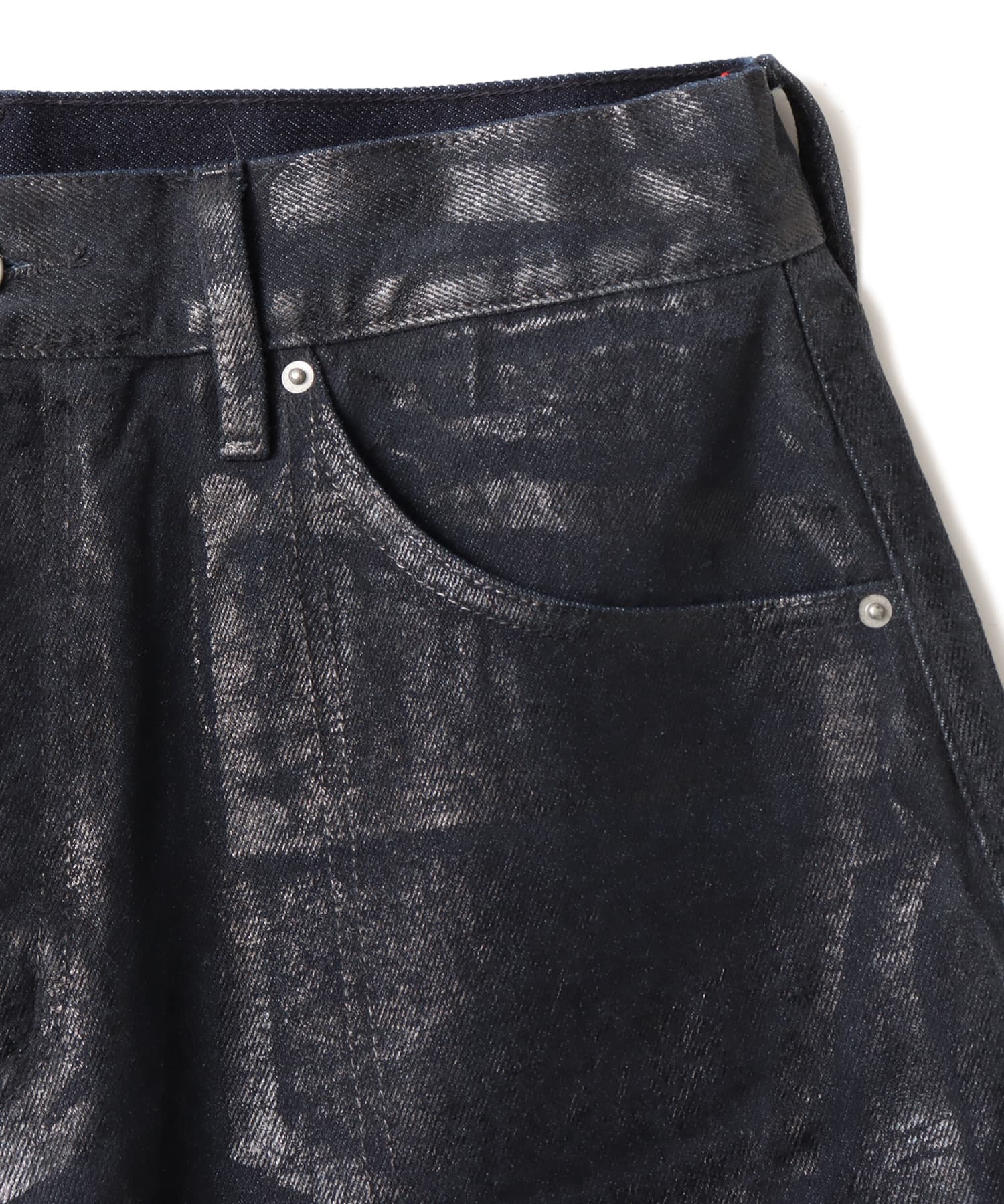 atmos Foil Print Denim Shorts BLUEの画像