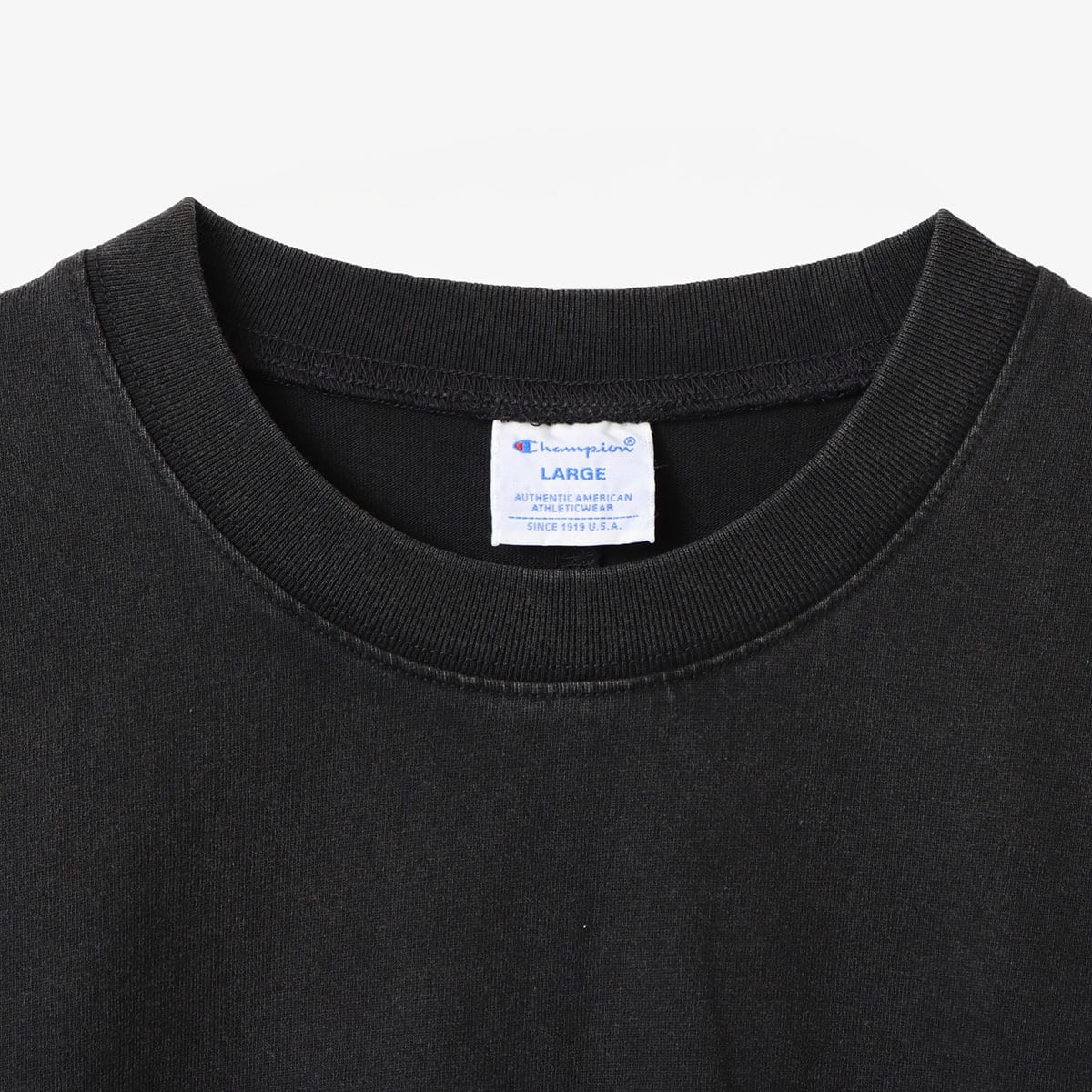 atmos × champion PIGMENT T-shirt LIGHT BLACKの画像