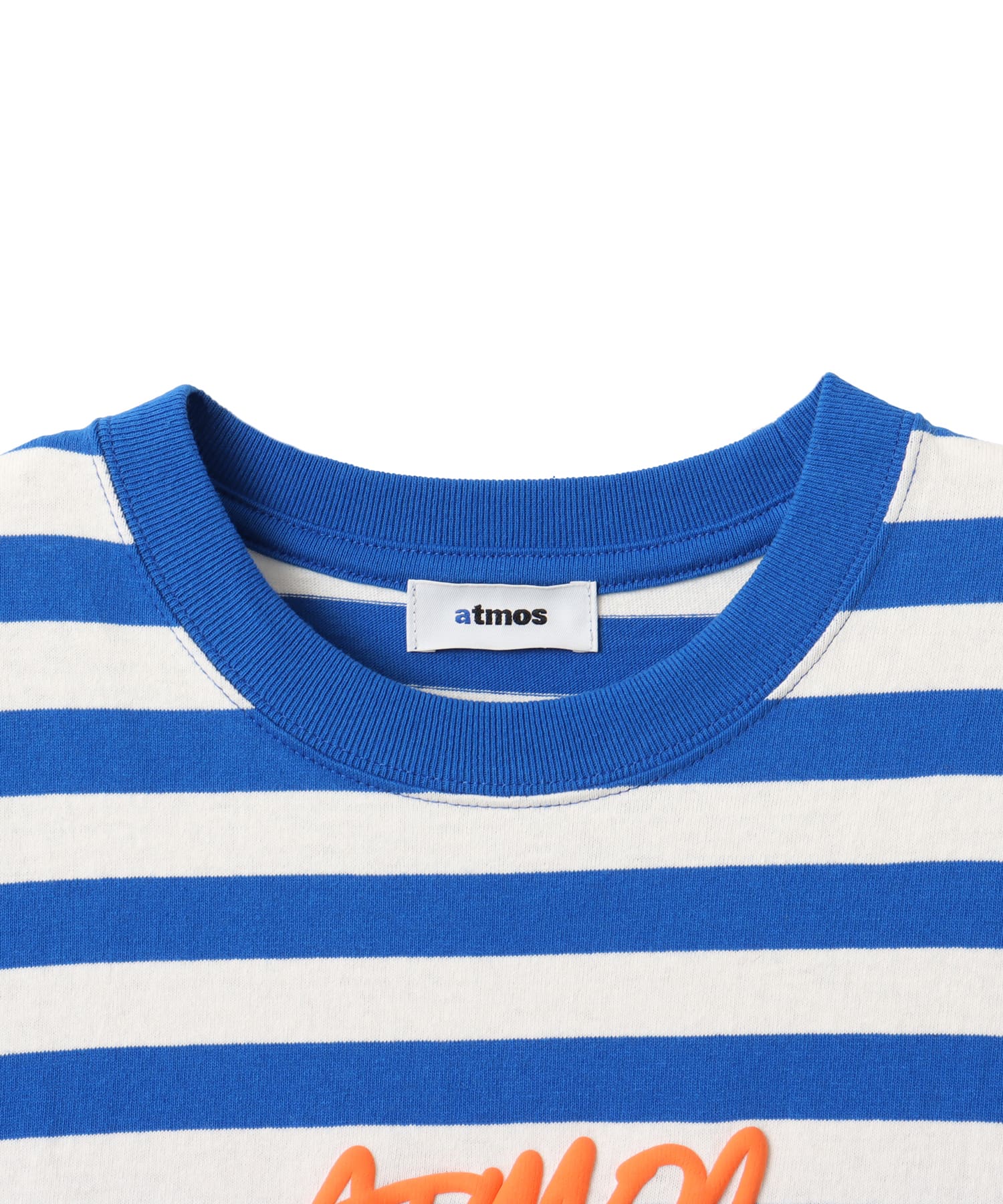 atmos Foam Logo Border T-shirt BLUEの画像