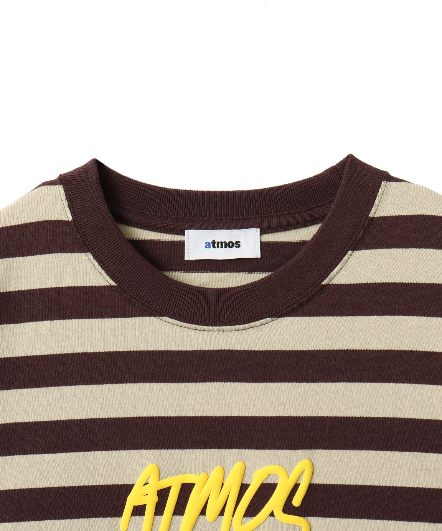 atmos Foam Logo Border T-shirt BROWNの画像