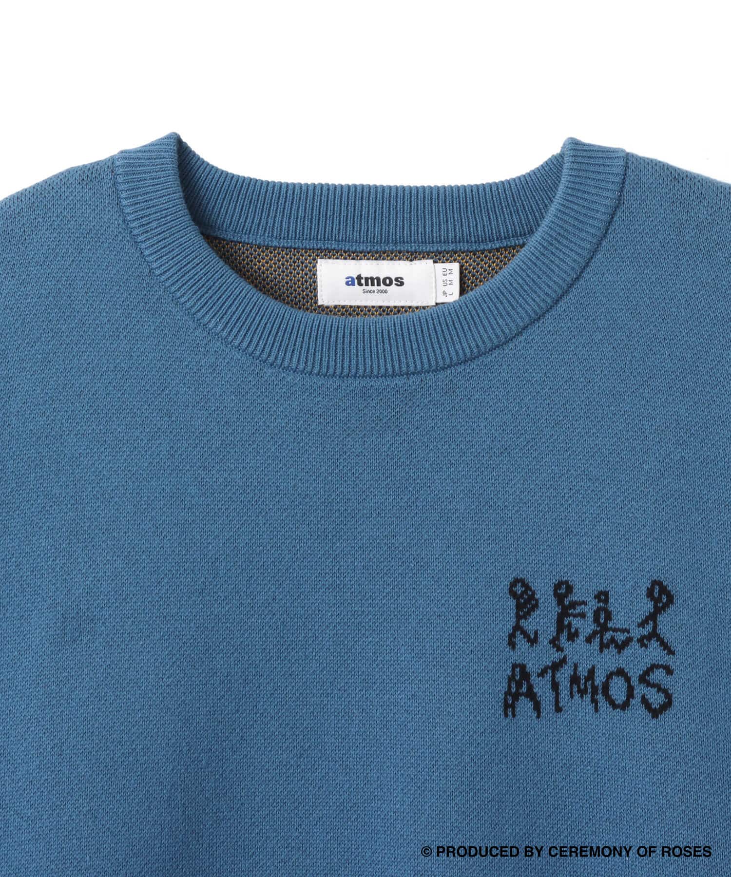 atmos x ATCQ Can I Kick It? Jacquard  Knit Sweater NAVYの画像
