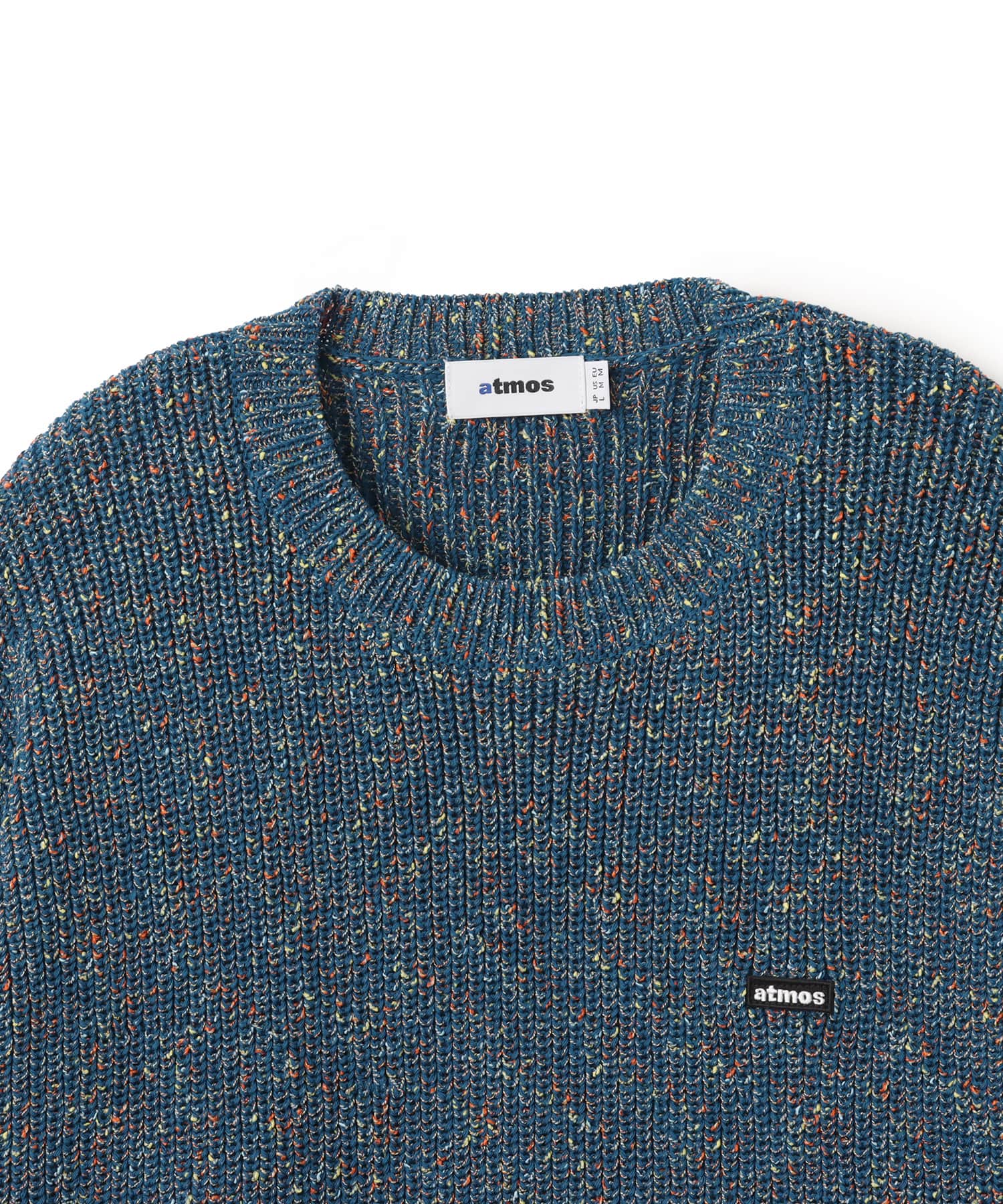 atmos Mixed Napped Yarn Crew Sweater BLUEの画像
