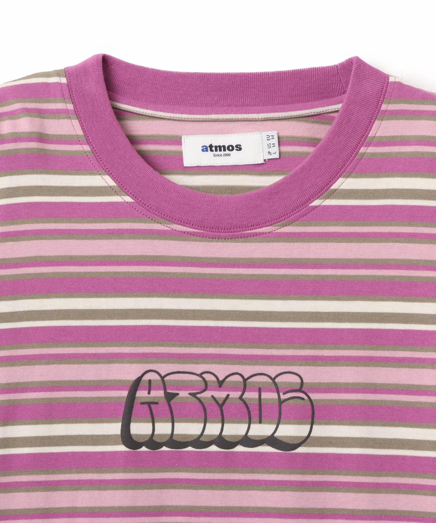 atmos Retro Colorway Border LS T-shirt PINKの画像