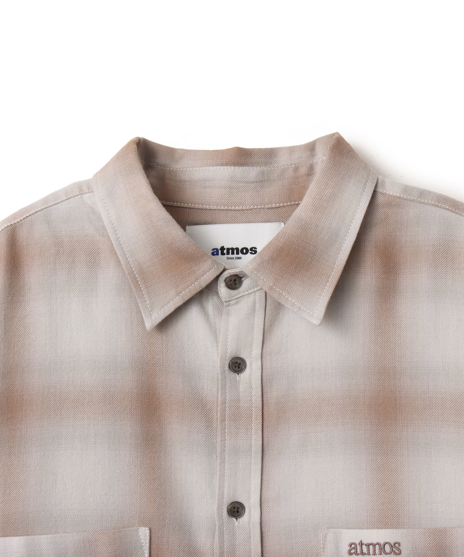 atmos Ombre Check Shirt BEIGEの画像