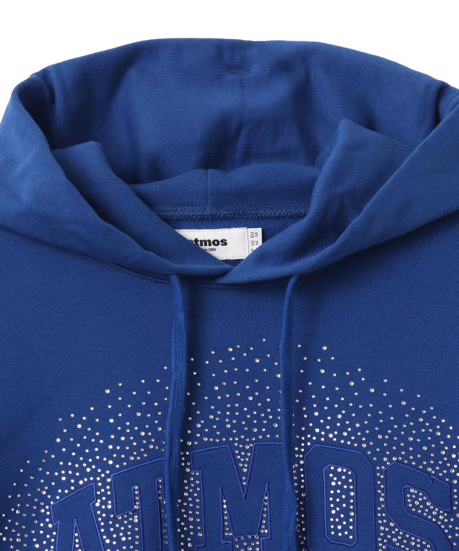 atmos Sequins Logo Hooded Sweatshirt BLUEの画像